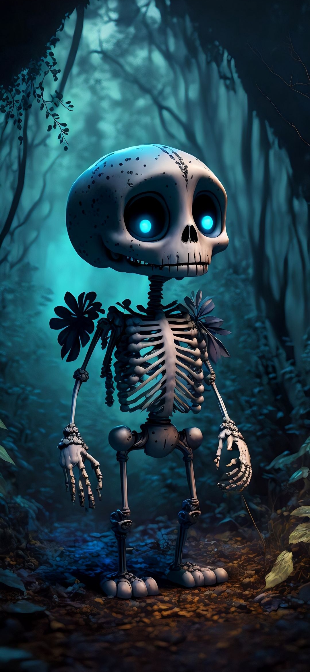 Spooky Forest Skeleton - halloween wallpaper for OpersCraft