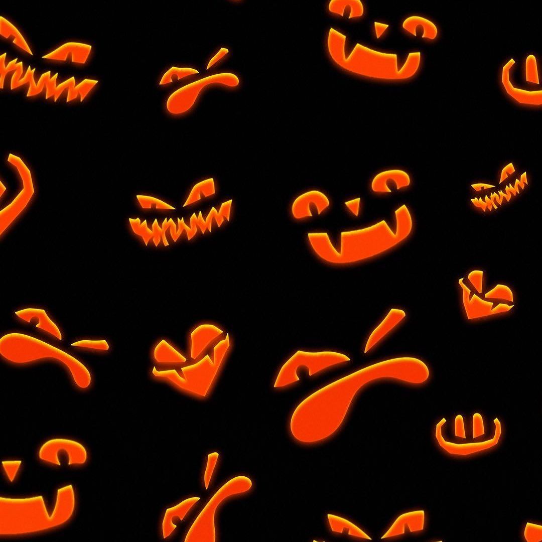 Spooky Pumpkin Faces Pattern - halloween wallpaper for OpersCraft