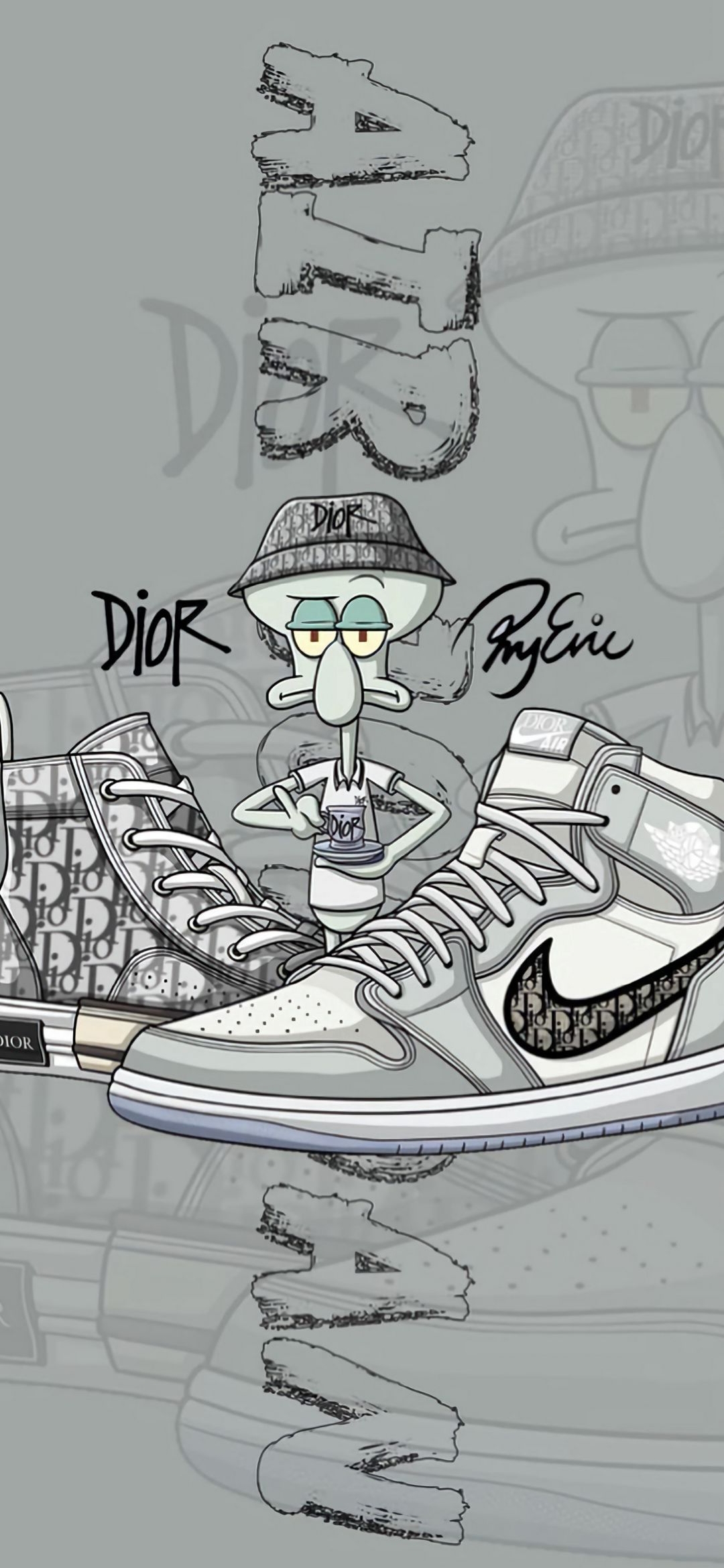 Squidward Dior Sneakers - cartoon wallpaper for OpersCraft