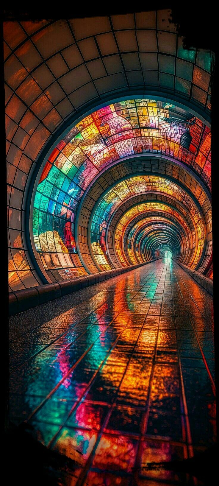 Stained Glass Tunnel Vision - abstract wallpaper for OpersCraft