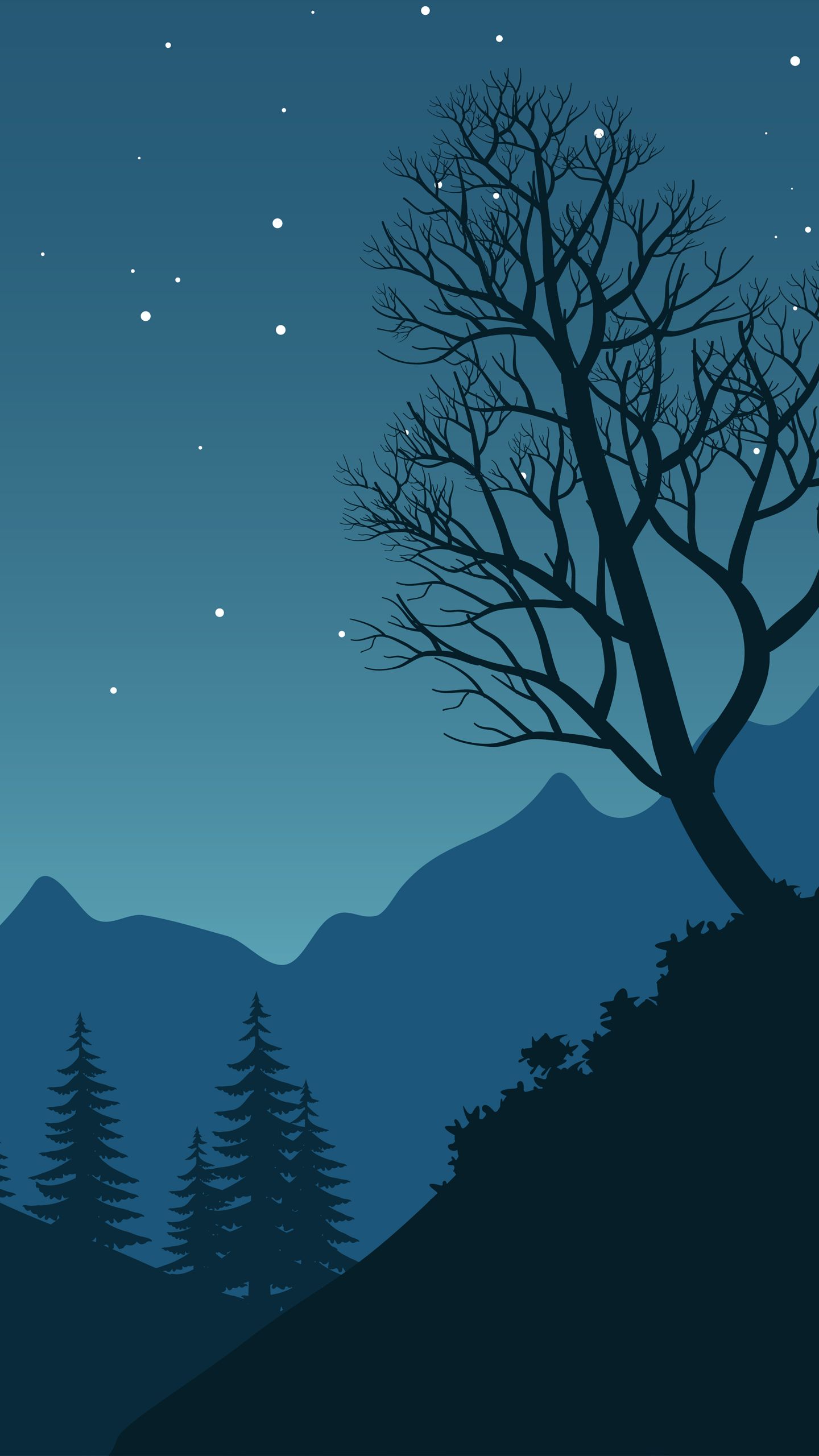 Starry Night Landscape - landscape wallpaper for OpersCraft