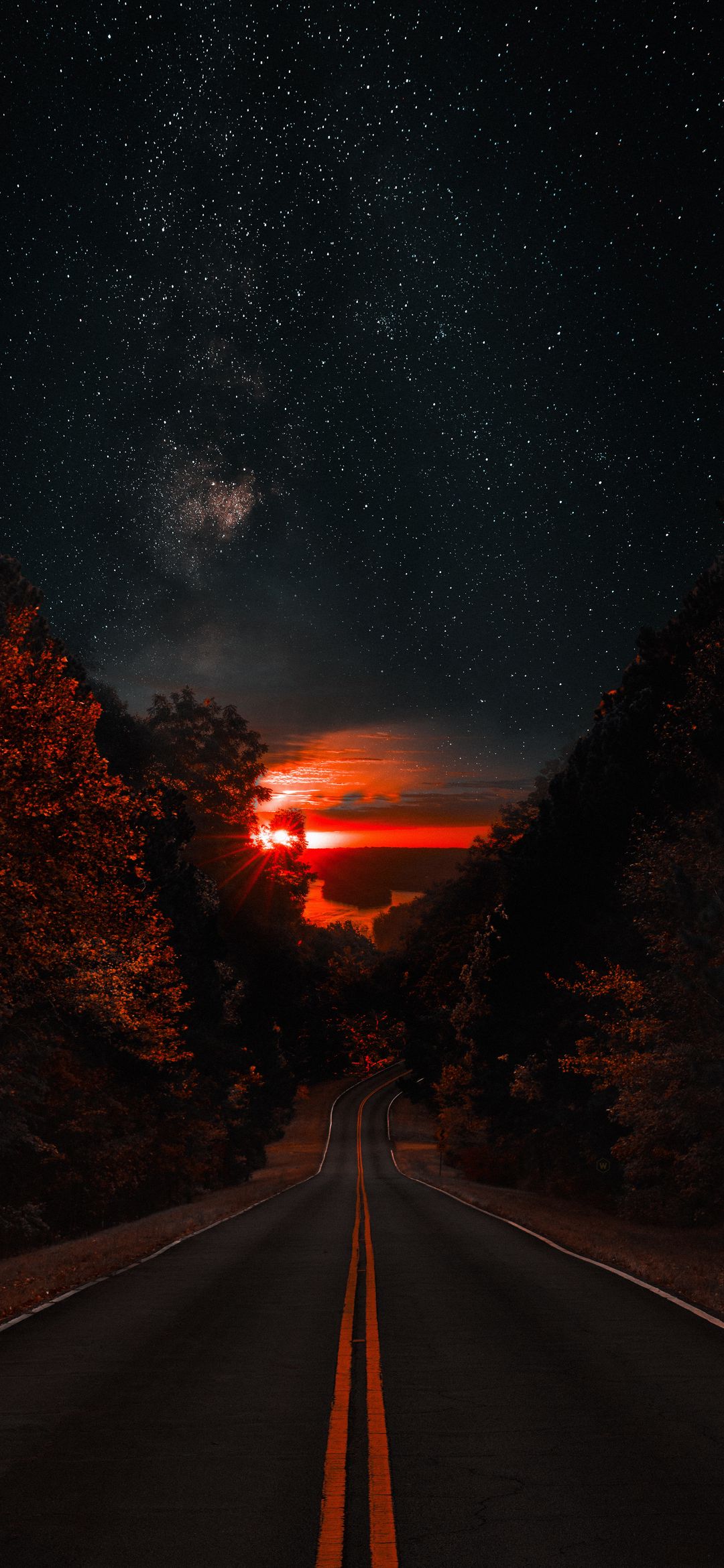 Starry Road to Sunset - road wallpaper for OpersCraft