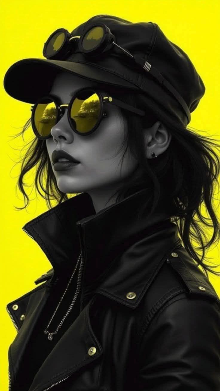 Steampunk Girl Yellow Backdrop - portrait wallpaper for OpersCraft