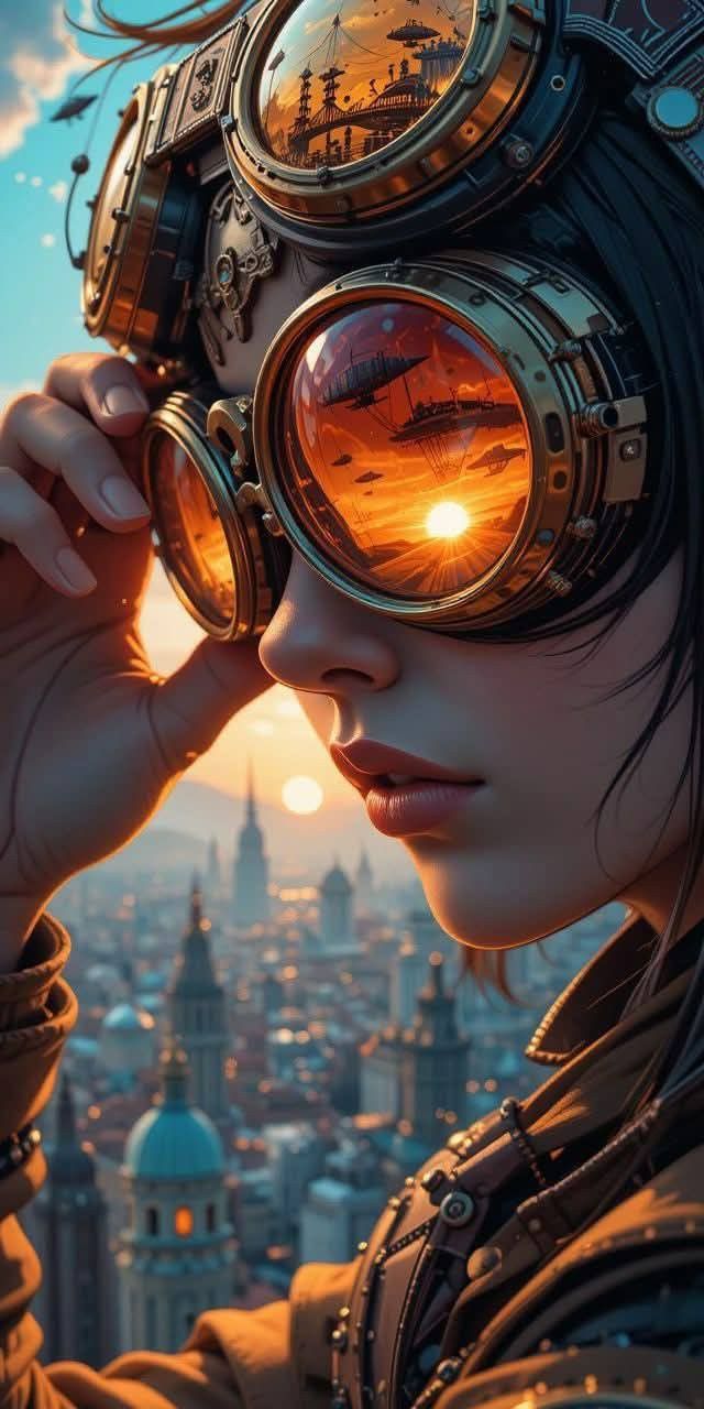 Steampunk Goggles Sunset - dope wallpaper for OpersCraft