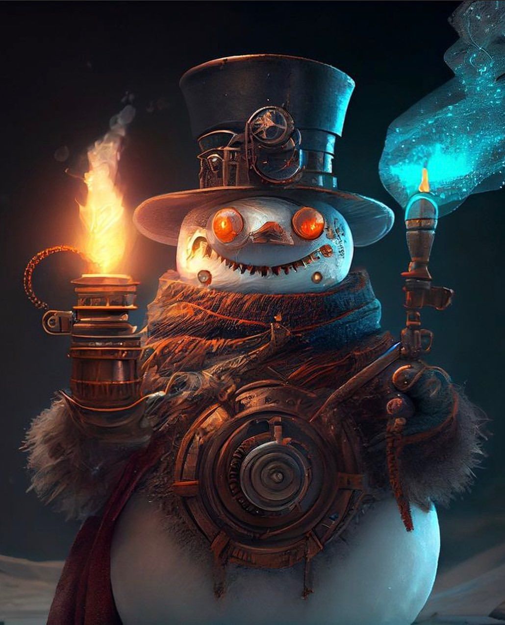 Steampunk Snowman Luminary - steampunk wallpaper for OpersCraft