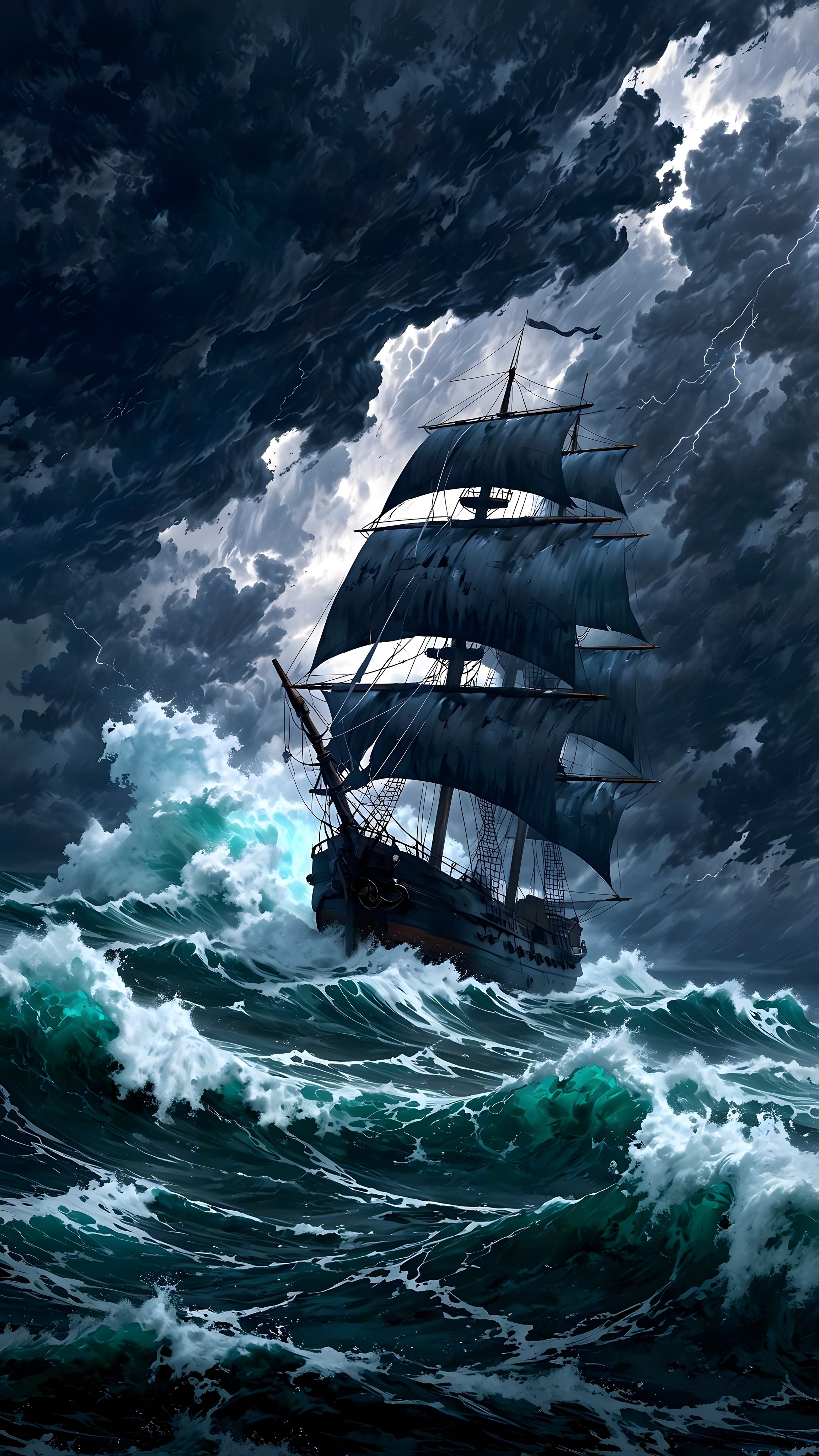Stormy Seas Pirate Ship - pirates wallpaper for OpersCraft