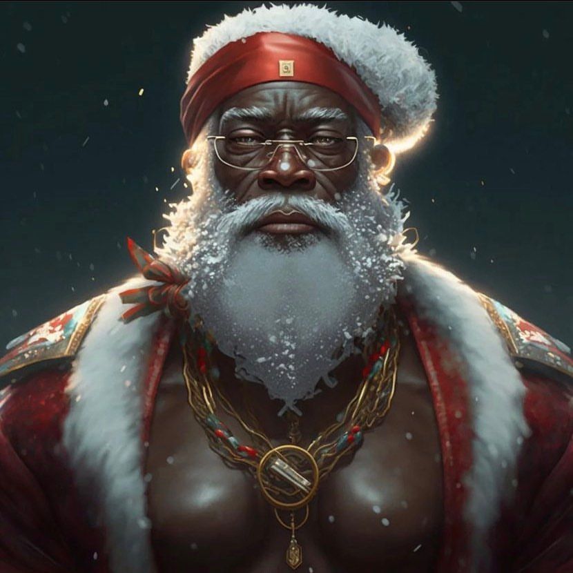 Stylish Black Santa Claus - christmas wallpaper for OpersCraft