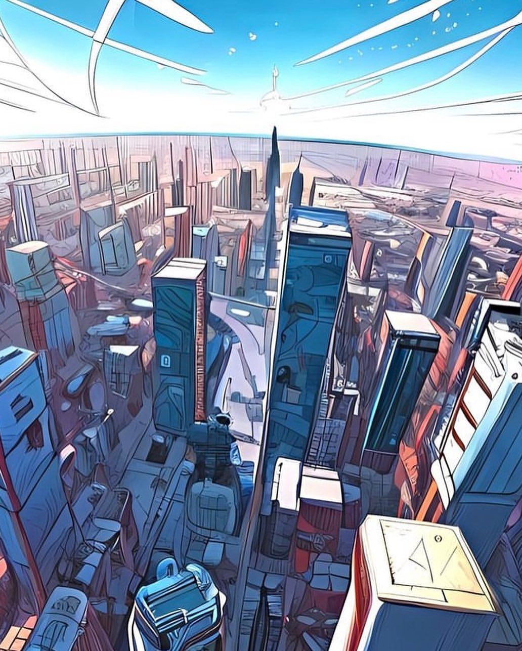Stylized Cityscape View - city wallpaper for OpersCraft