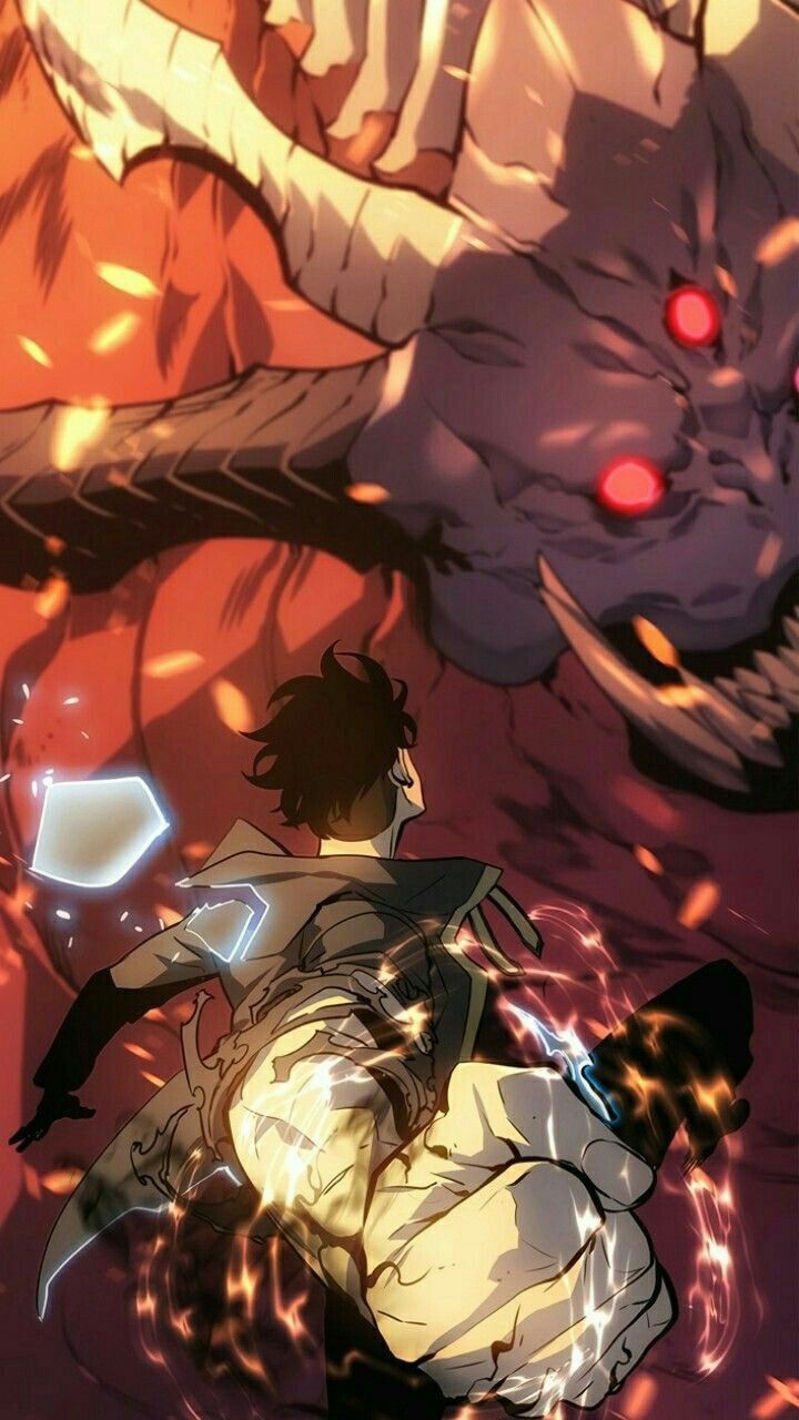 Sung Jinwoo vs Dragon - solo leveling wallpaper for OpersCraft
