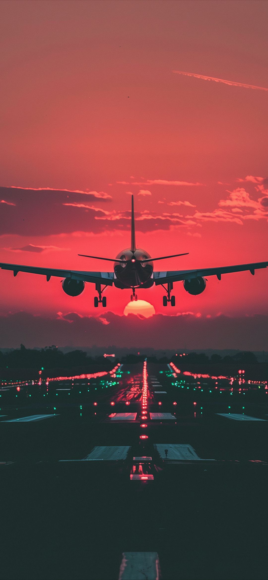 Sunset Airplane Landing - airplane wallpaper for OpersCraft