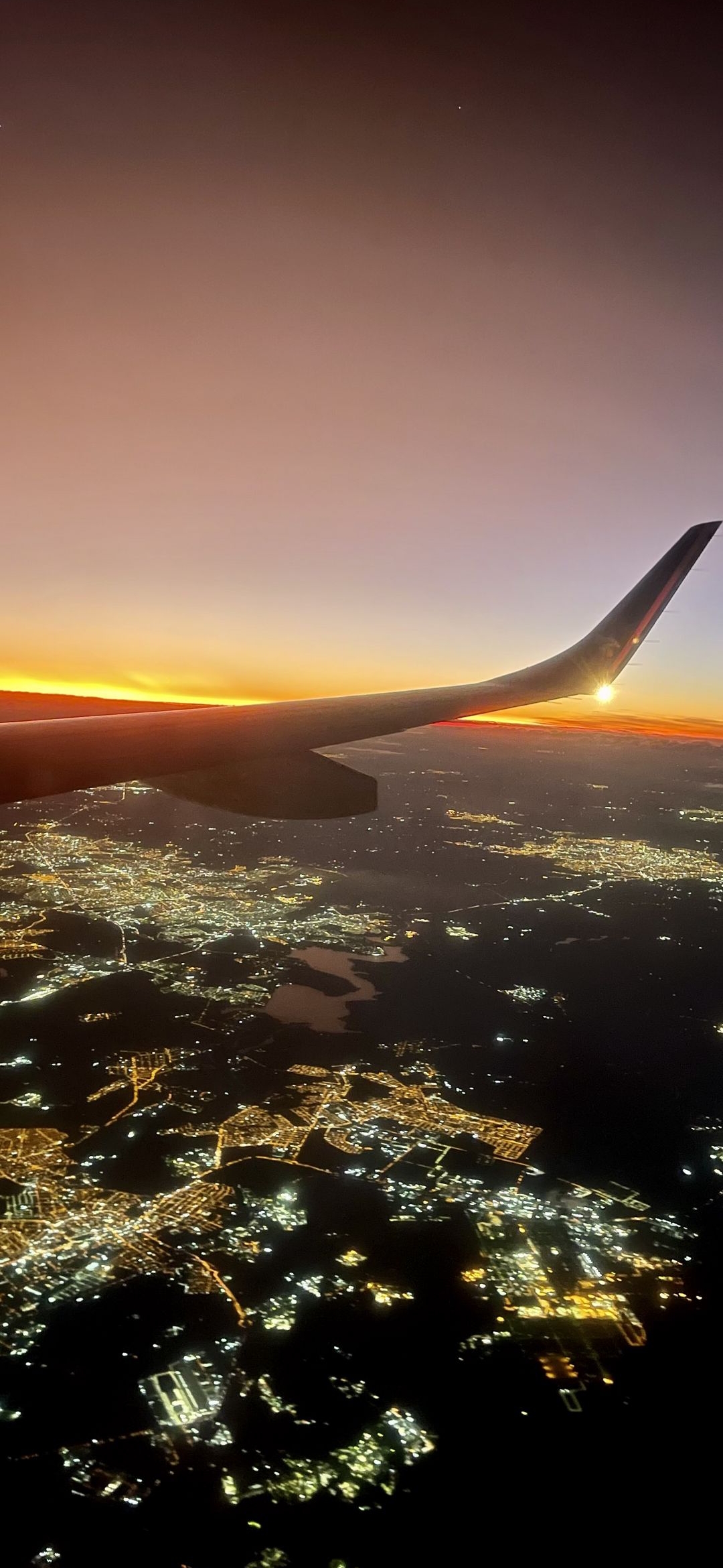 Sunset Flight Over City - travel wallpaper for OpersCraft