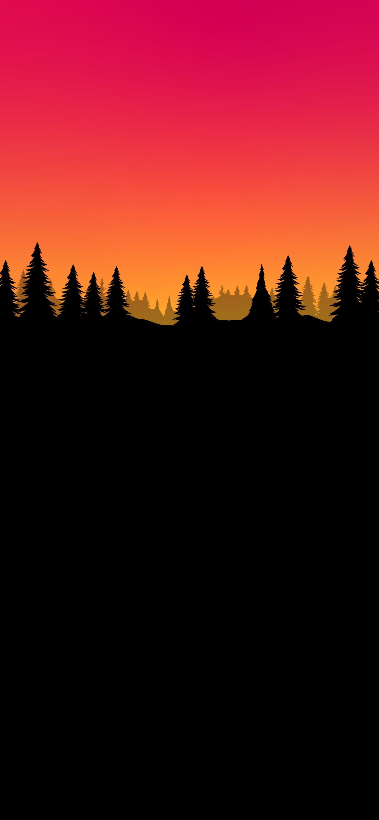 Sunset Forest Silhouette - forest wallpaper for OpersCraft