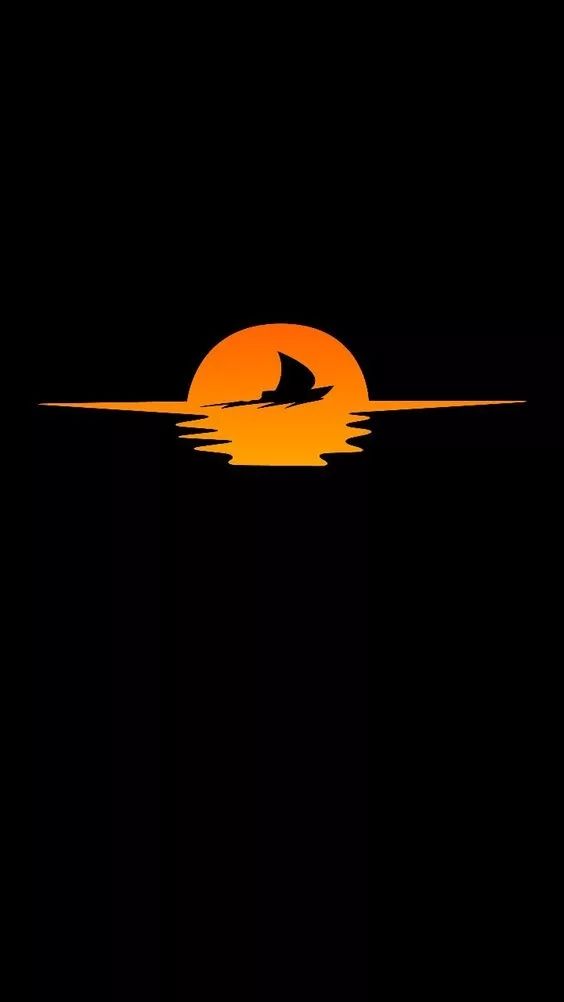 Sunset Sailboat Silhouette - minimal wallpaper for OpersCraft