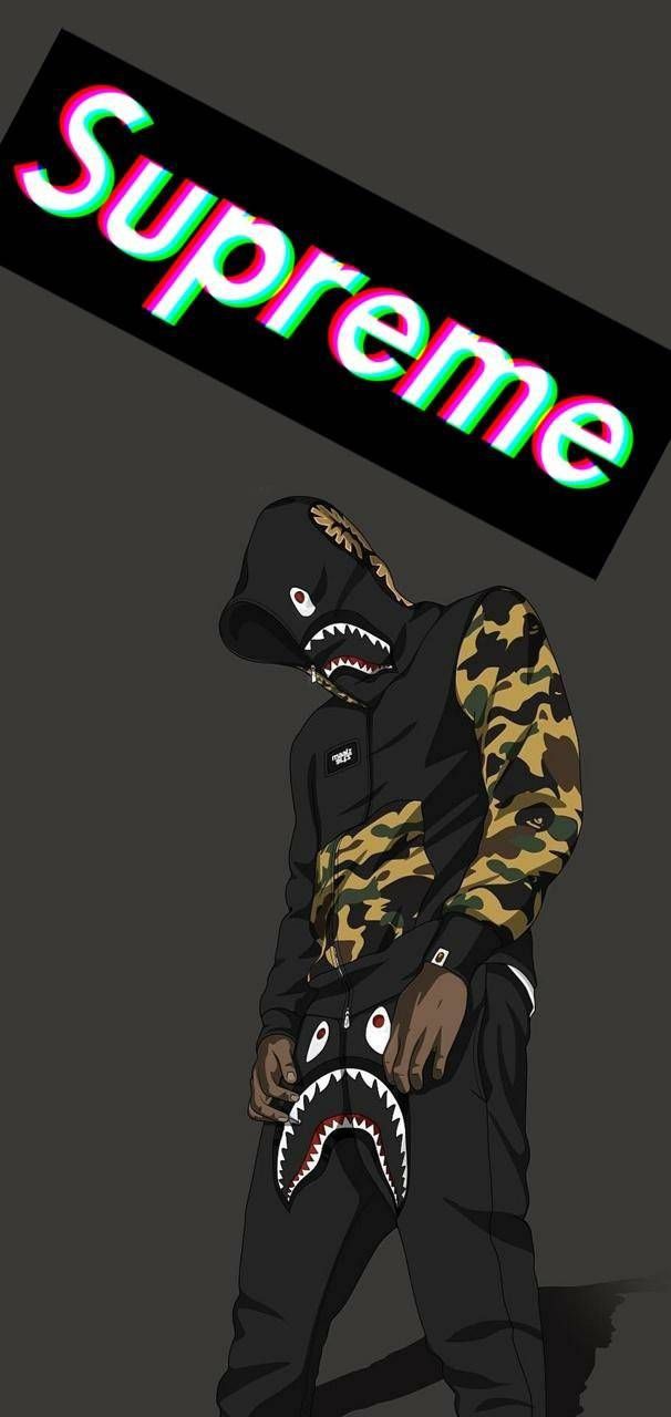 Supreme Bape Shark Outfit - random wallpaper for OpersCraft