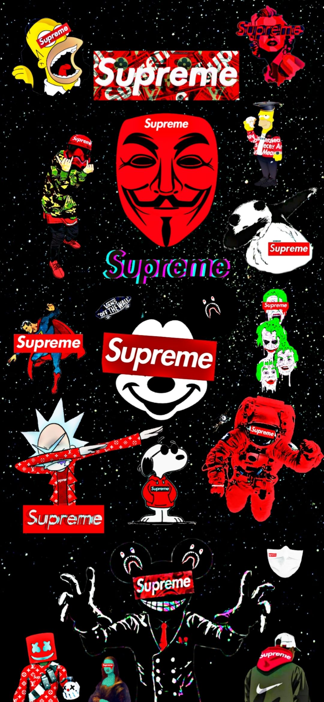 Supreme Cartoon Mashup - supreme wallpaper for OpersCraft