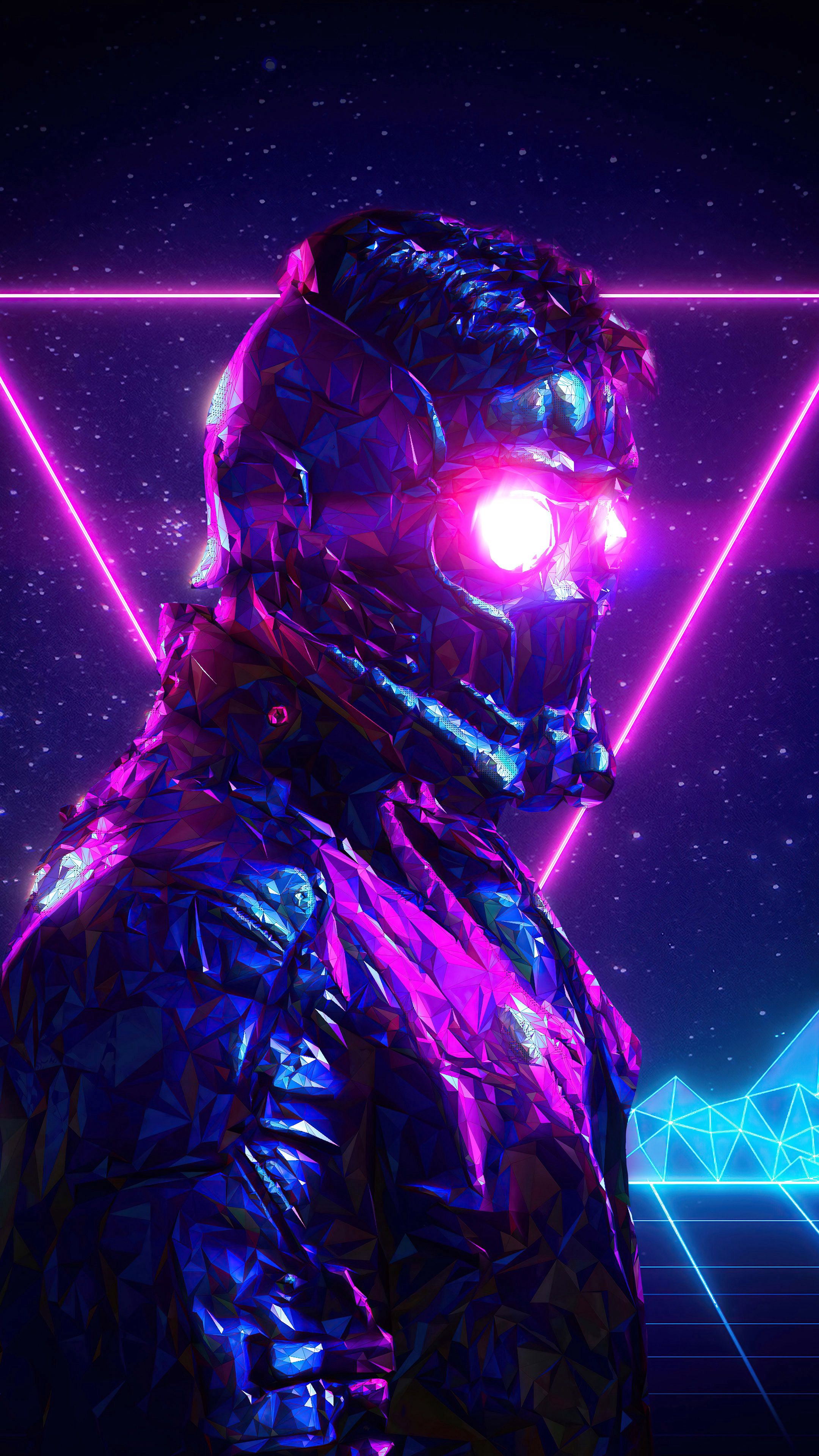 Synthwave Robot Portrait - dope wallpaper for OpersCraft