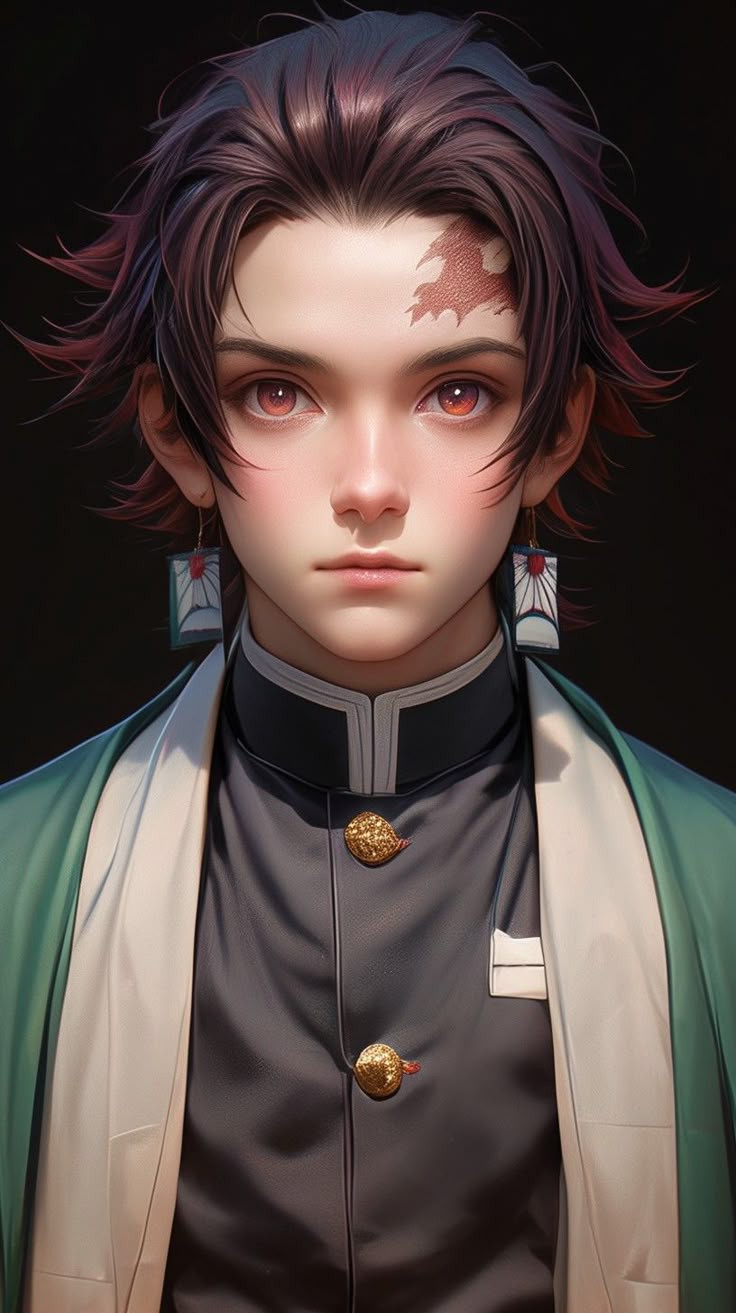 Tanjiro Kamado Realistic Portrait - anime wallpaper for OpersCraft