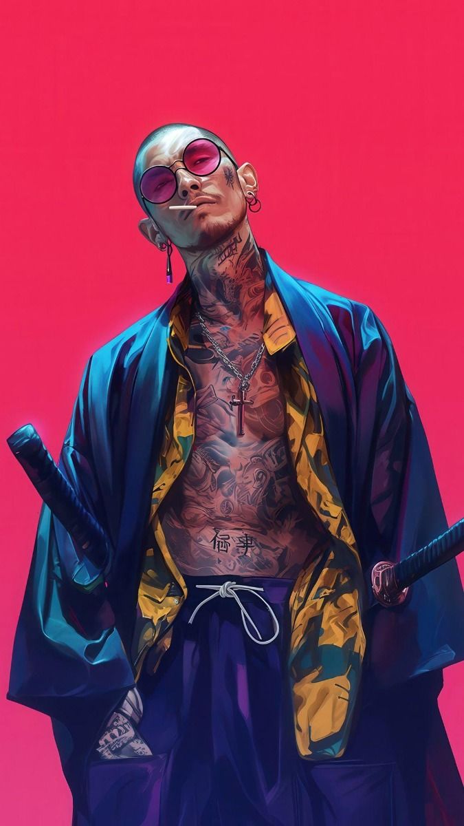 Tattooed Samurai Portrait - hip-hop wallpaper for OpersCraft