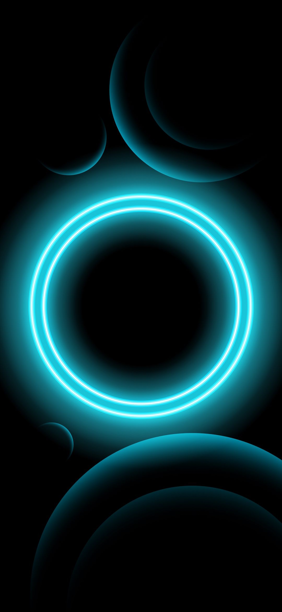 Teal Neon Circle - abstract wallpaper for OpersCraft