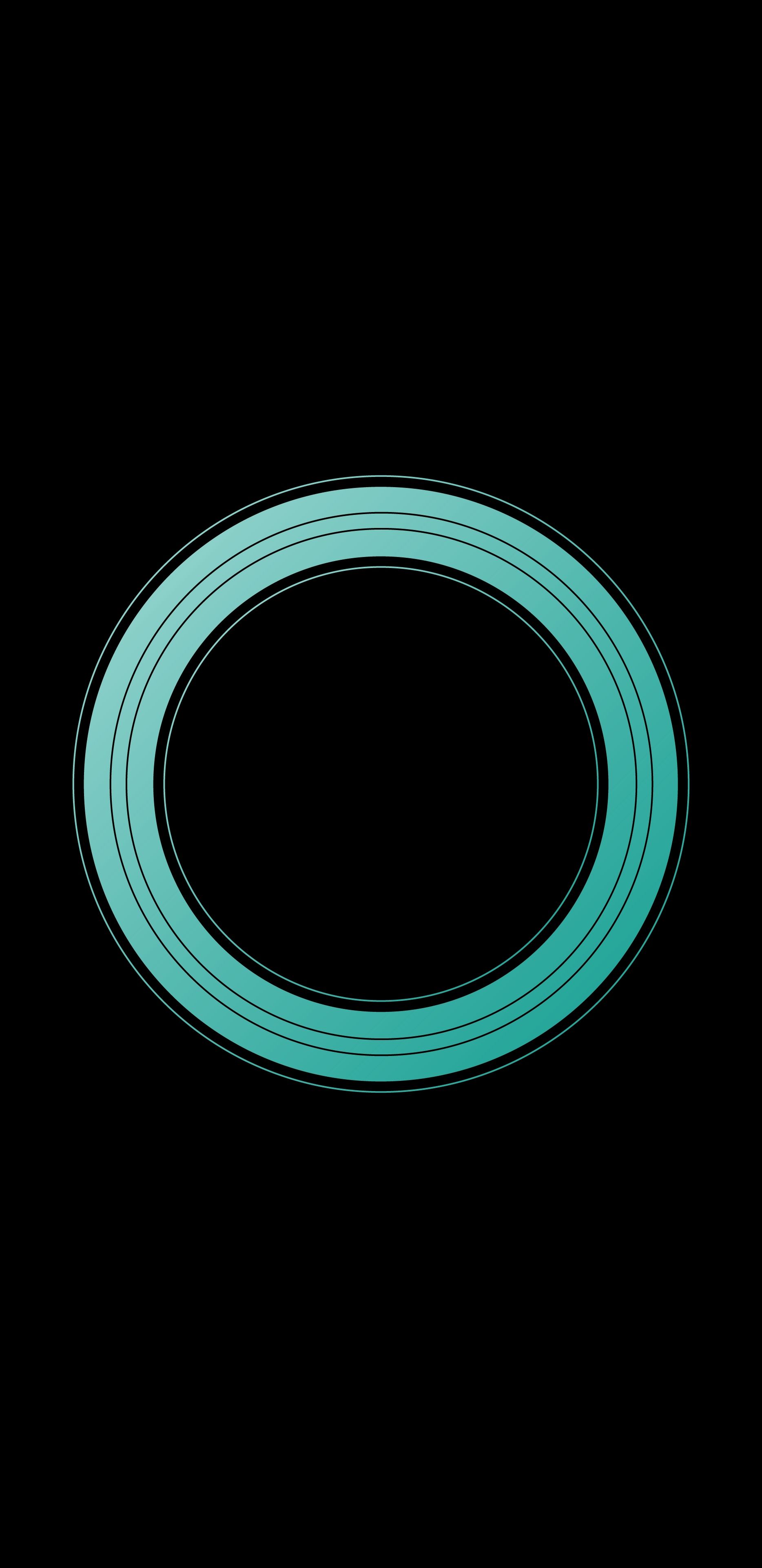 Teal Ring on Black - minimal wallpaper for OpersCraft
