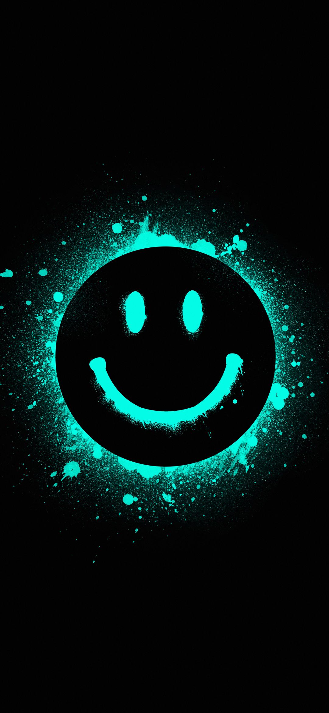 Teal Smiley Face Splash - abstract wallpaper for OpersCraft