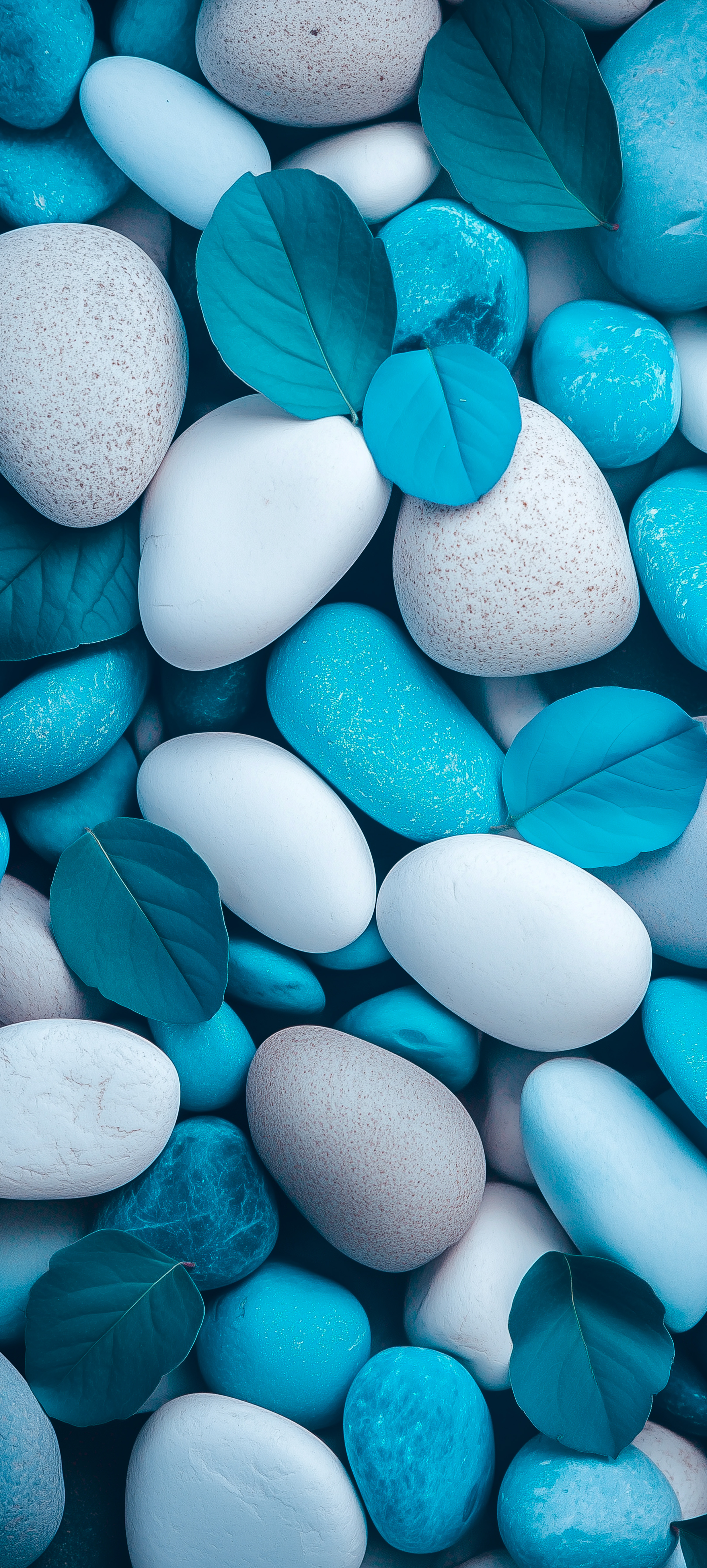 Teal Stones and Leaves - abstract wallpaper for OpersCraft