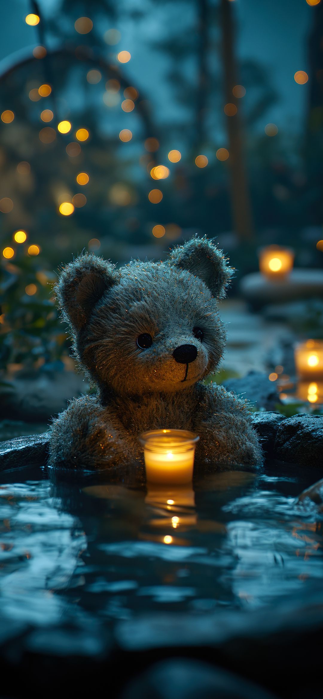 Teddy Bear Candle Bath - animals wallpaper for OpersCraft