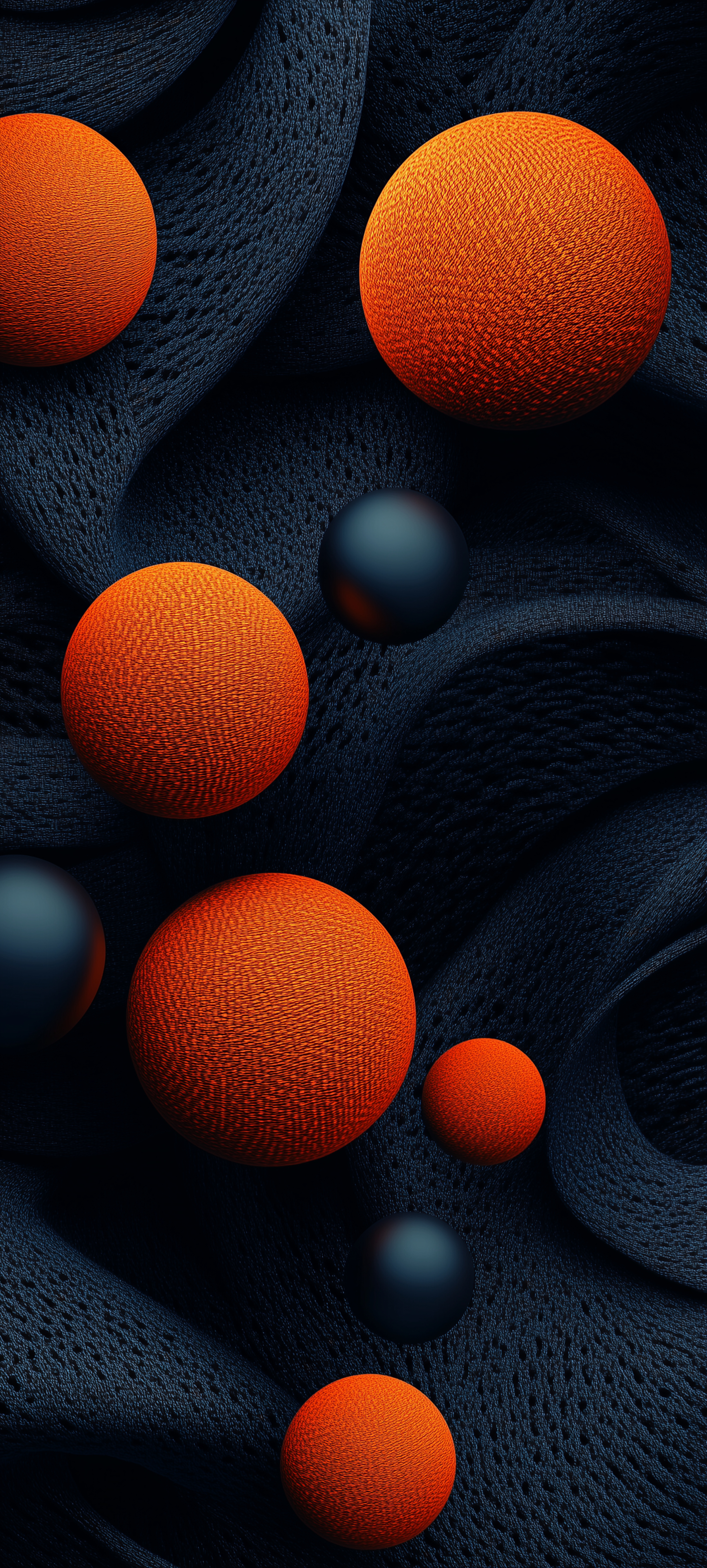 Textured Spheres on Dark Fabric - abstract wallpaper for OpersCraft