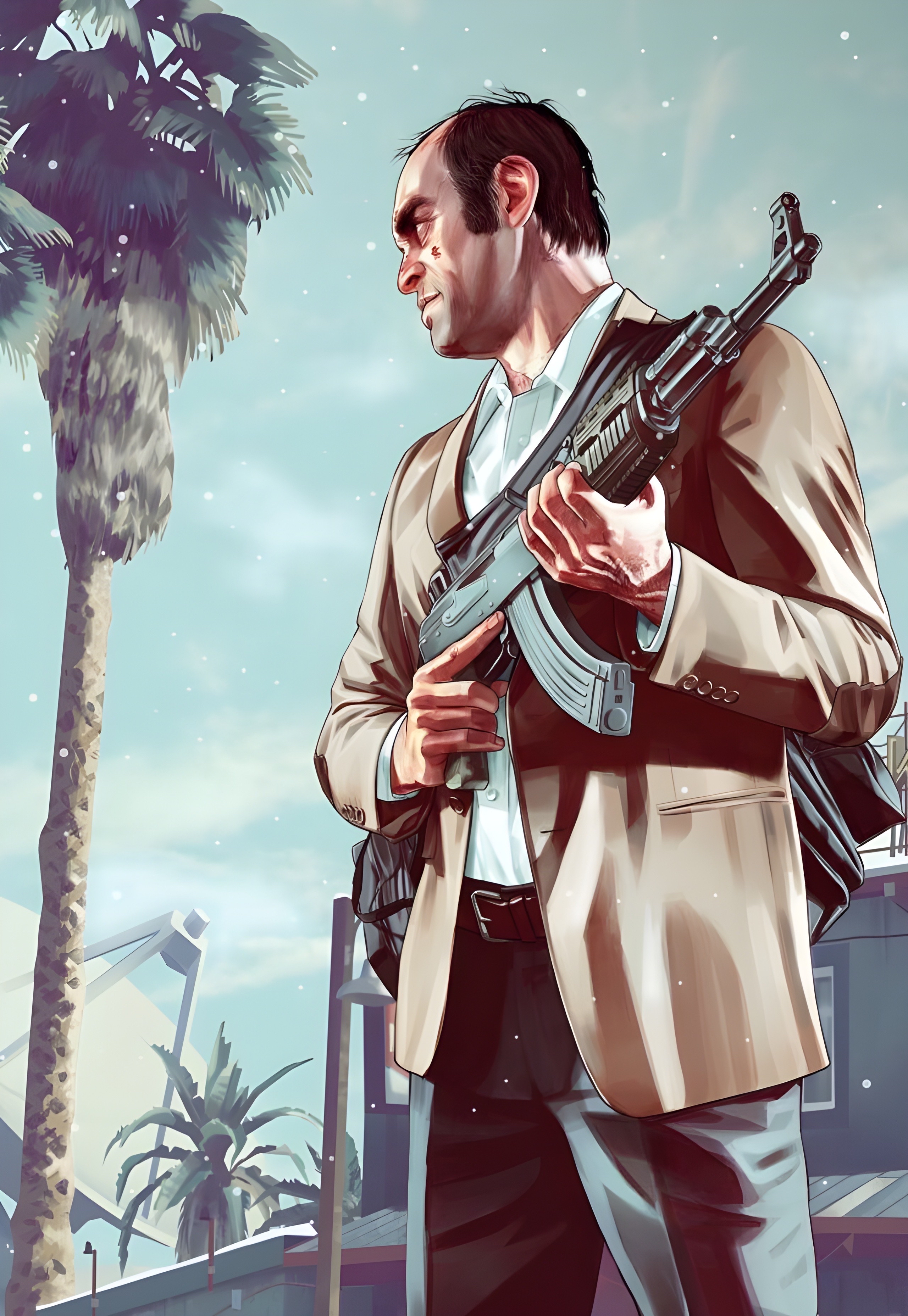 Trevor with Assault Rifle - gangster wallpaper for OpersCraft