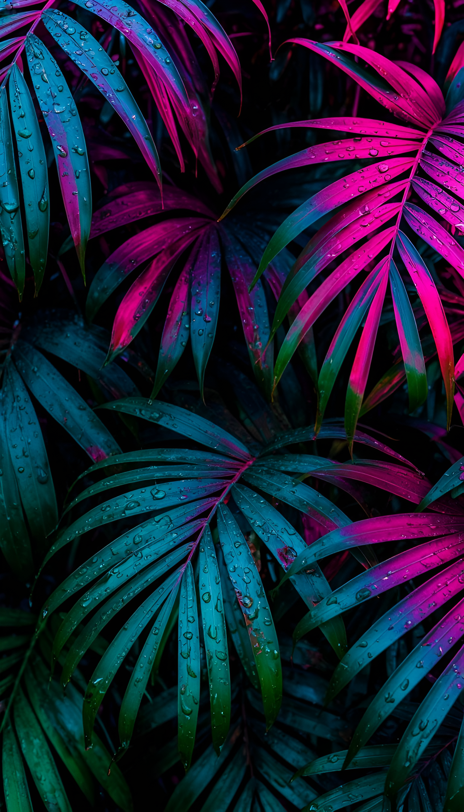 Tropical Neon Leaves - tropical wallpaper for OpersCraft