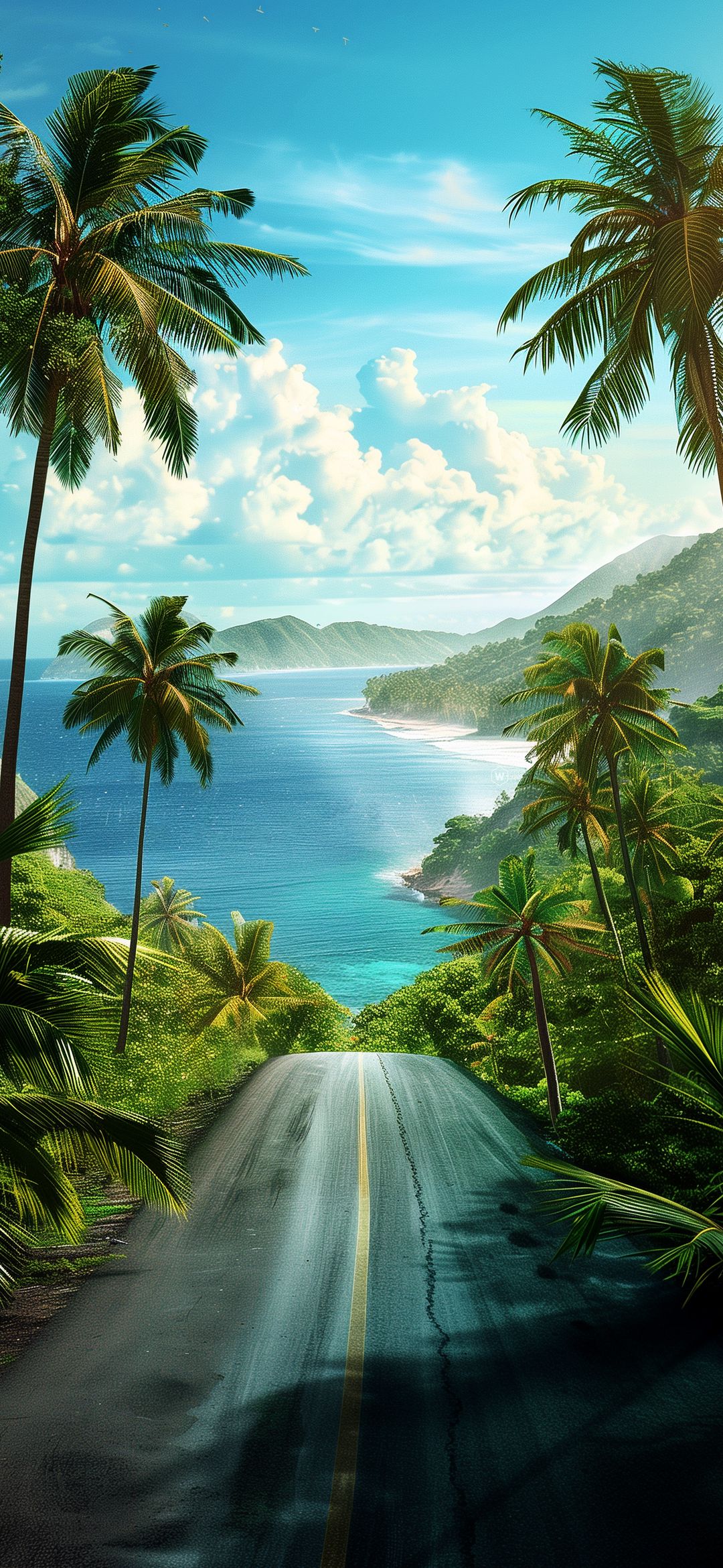 Tropical Road to Ocean - landscape wallpaper for OpersCraft