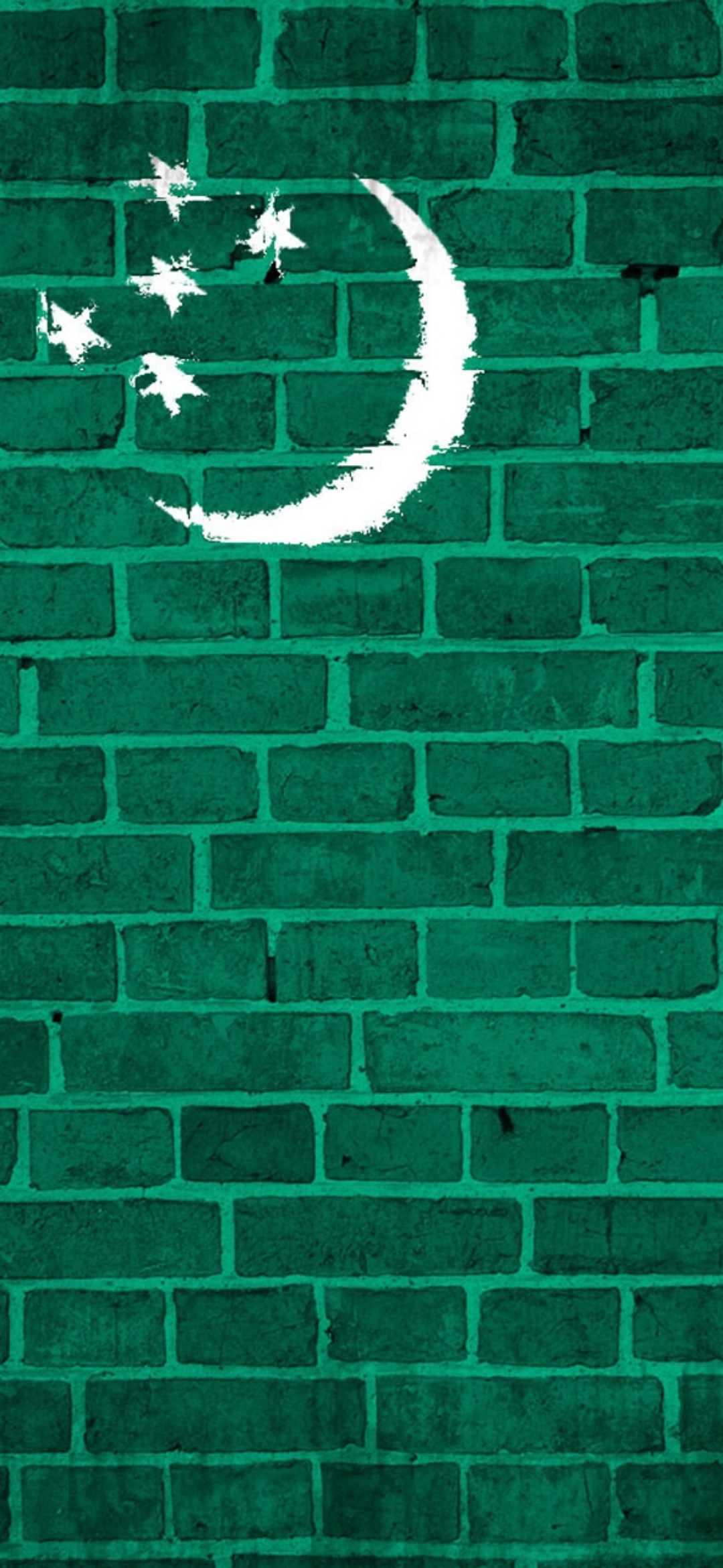 Turkmenistan Flag Brick Wall - flags wallpaper for OpersCraft