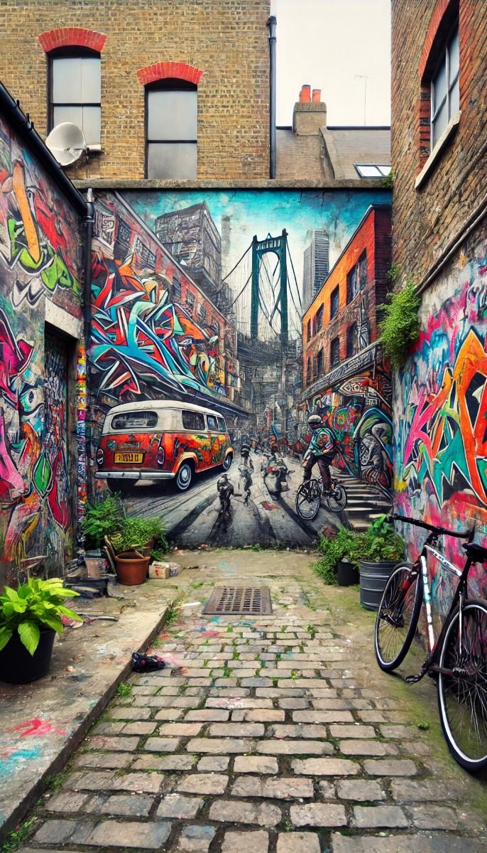 Urban Graffiti Alley Scene - urban wallpaper for OpersCraft