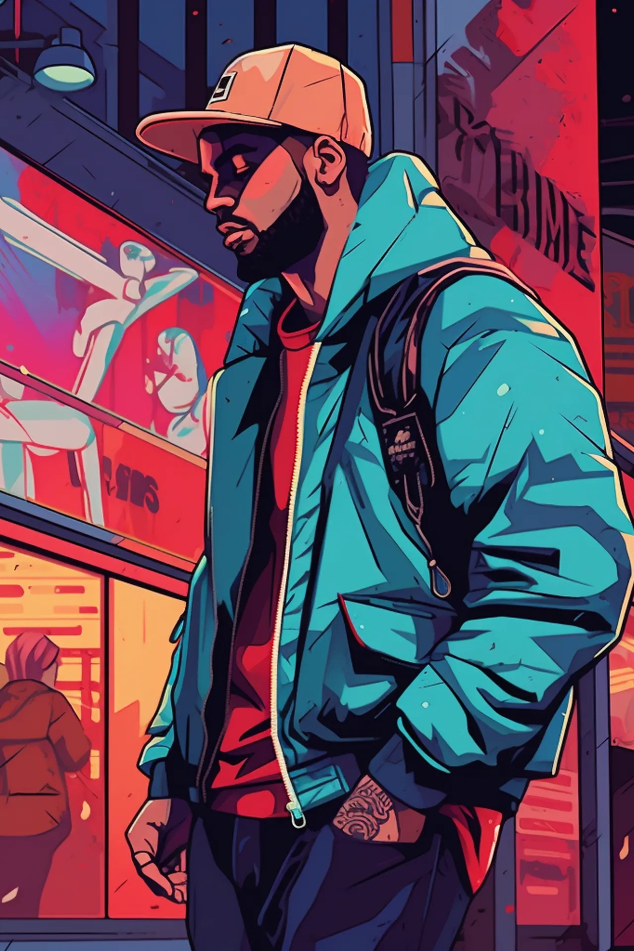 Urban Night Wanderer - city wallpaper for OpersCraft