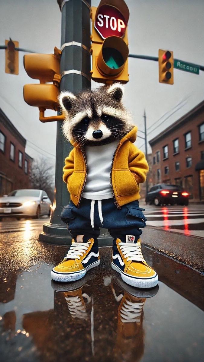 Urban Raccoon Street Style - animals wallpaper for OpersCraft