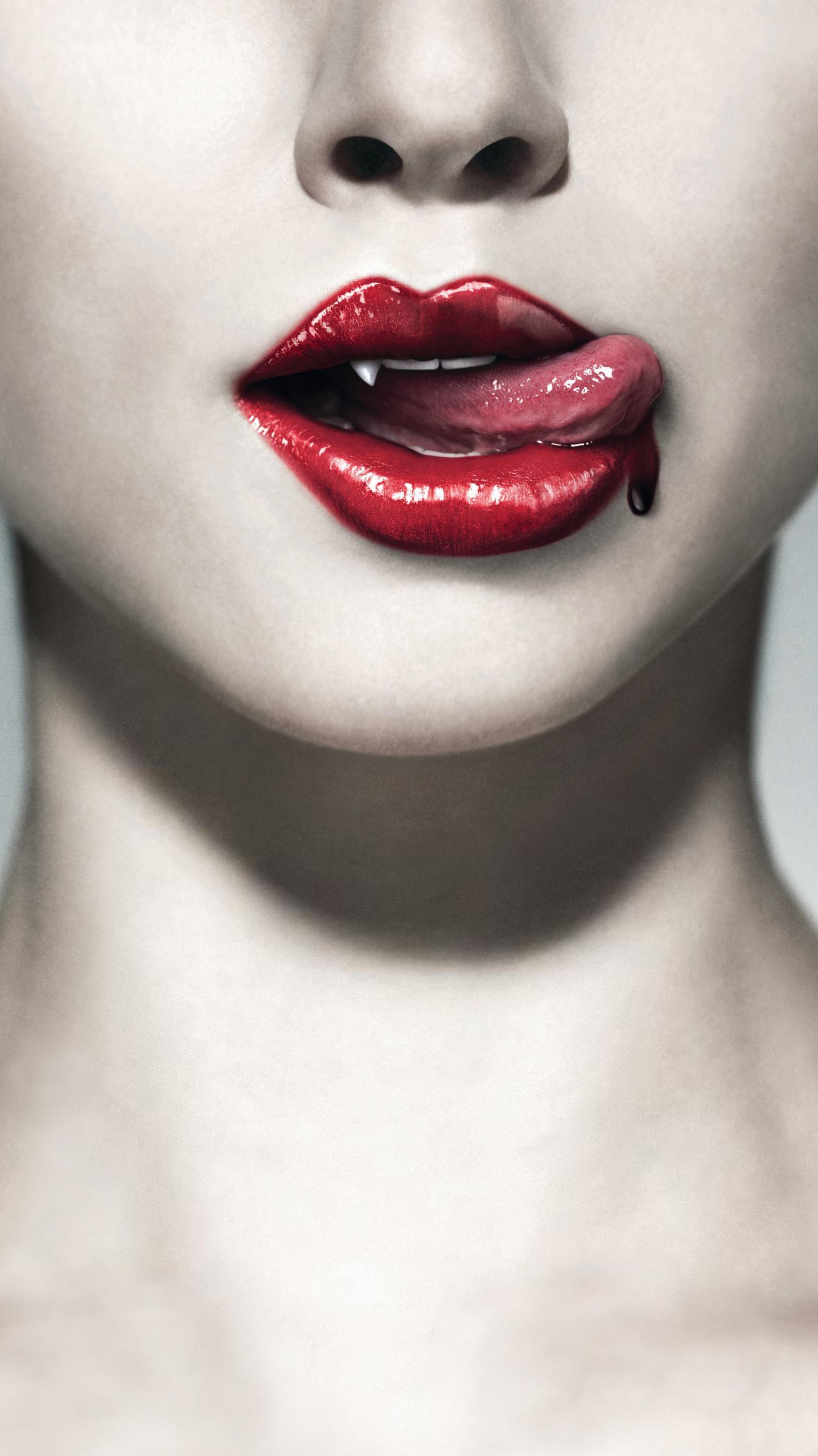 Vampire Lips with Blood - horror wallpaper for OpersCraft