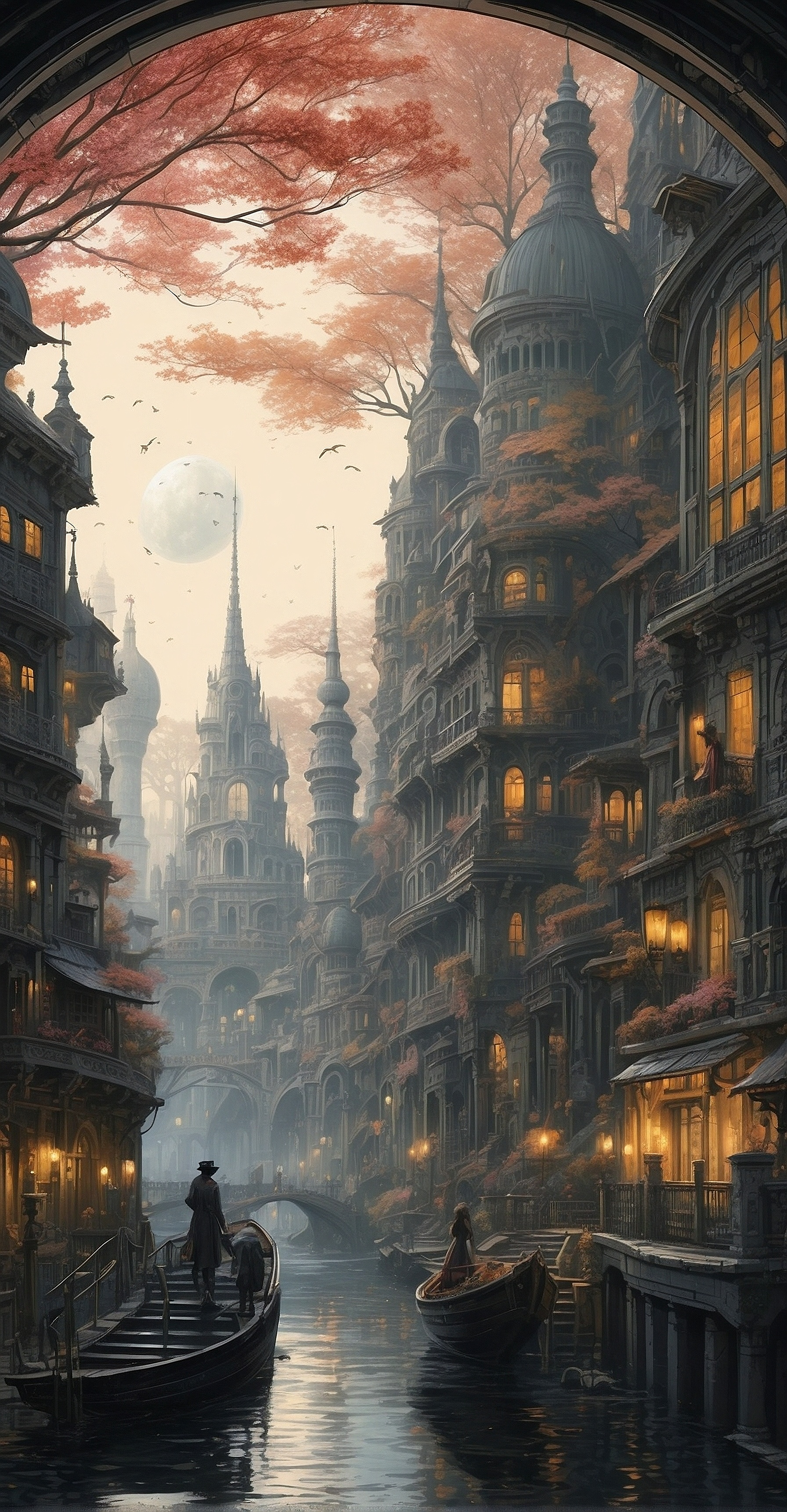 Venetian Autumn Canal - city wallpaper for OpersCraft