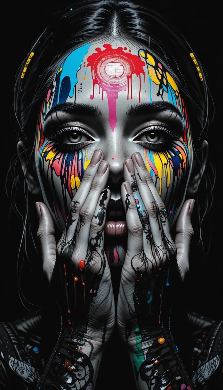 Vibrant Abstract Face Art - dope wallpaper for OpersCraft