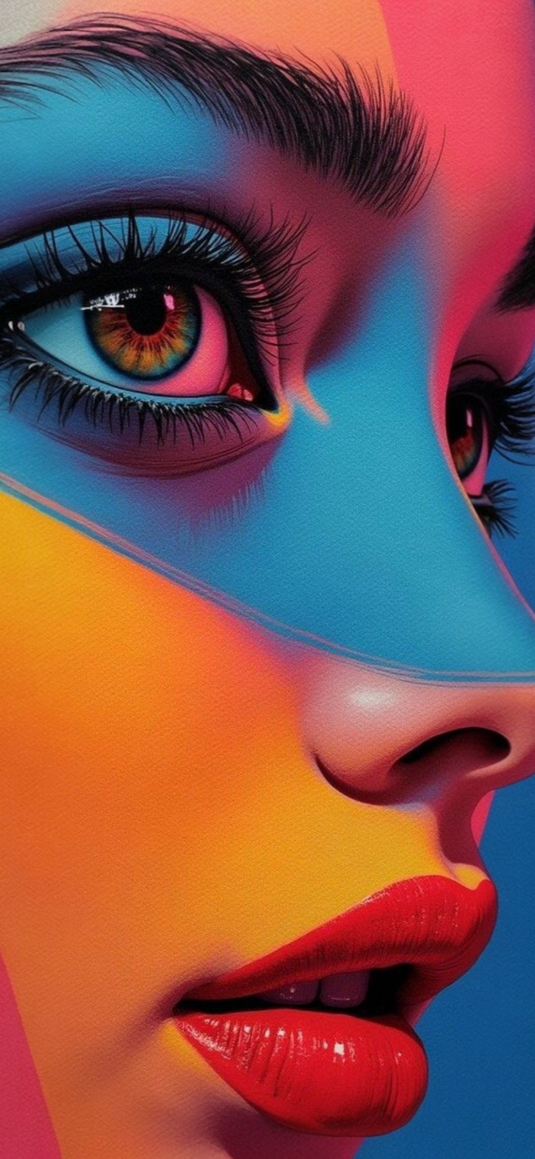 Vibrant Abstract Face - girl wallpaper for OpersCraft