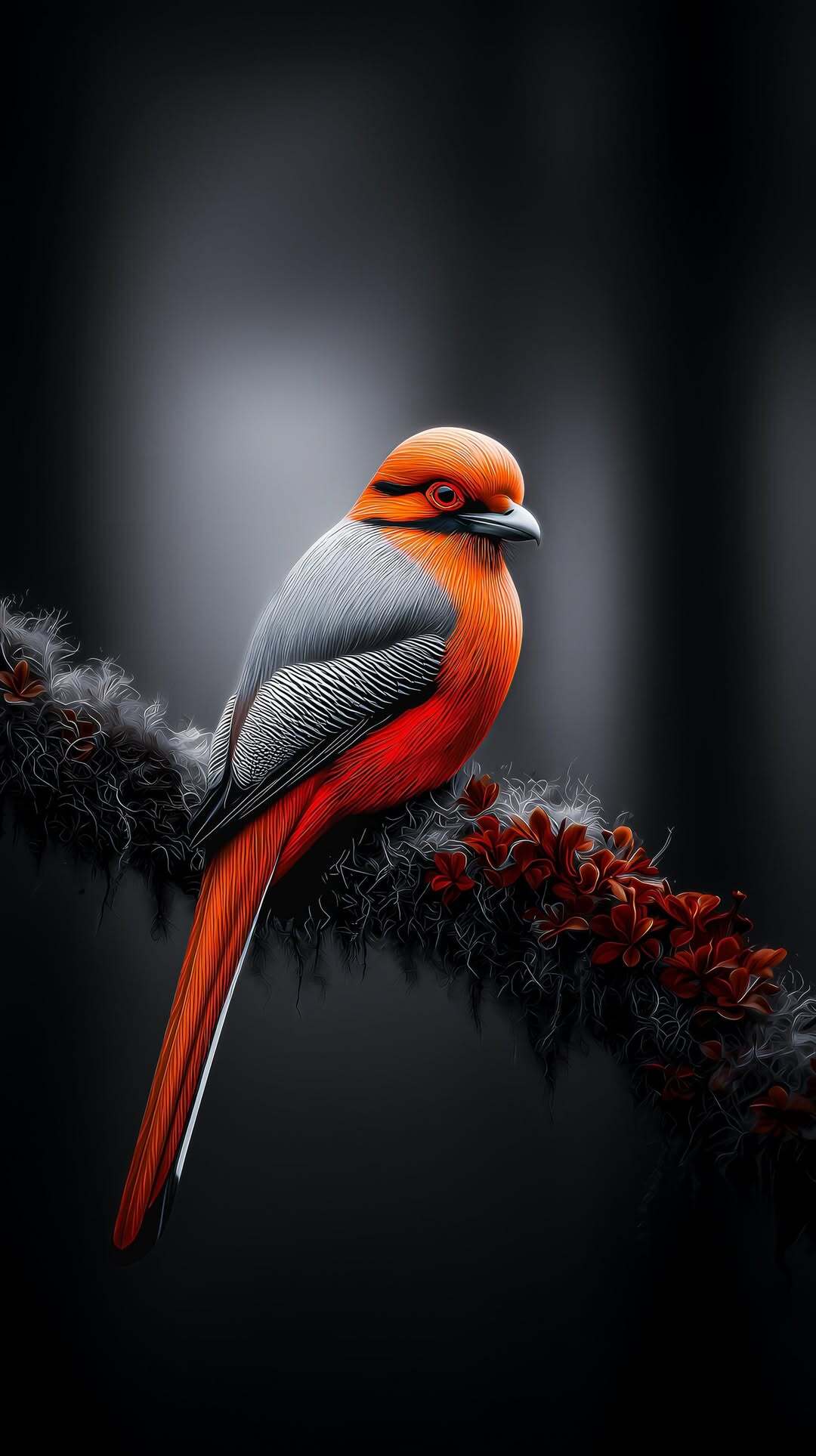 Vibrant Bird Perched - vintage wallpaper for OpersCraft