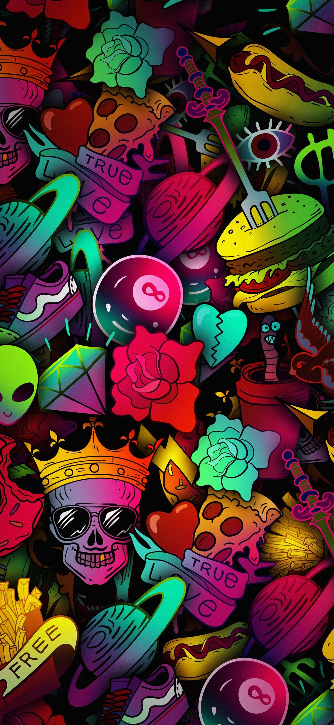 Vibrant Doodle Collage - doodle wallpaper for OpersCraft