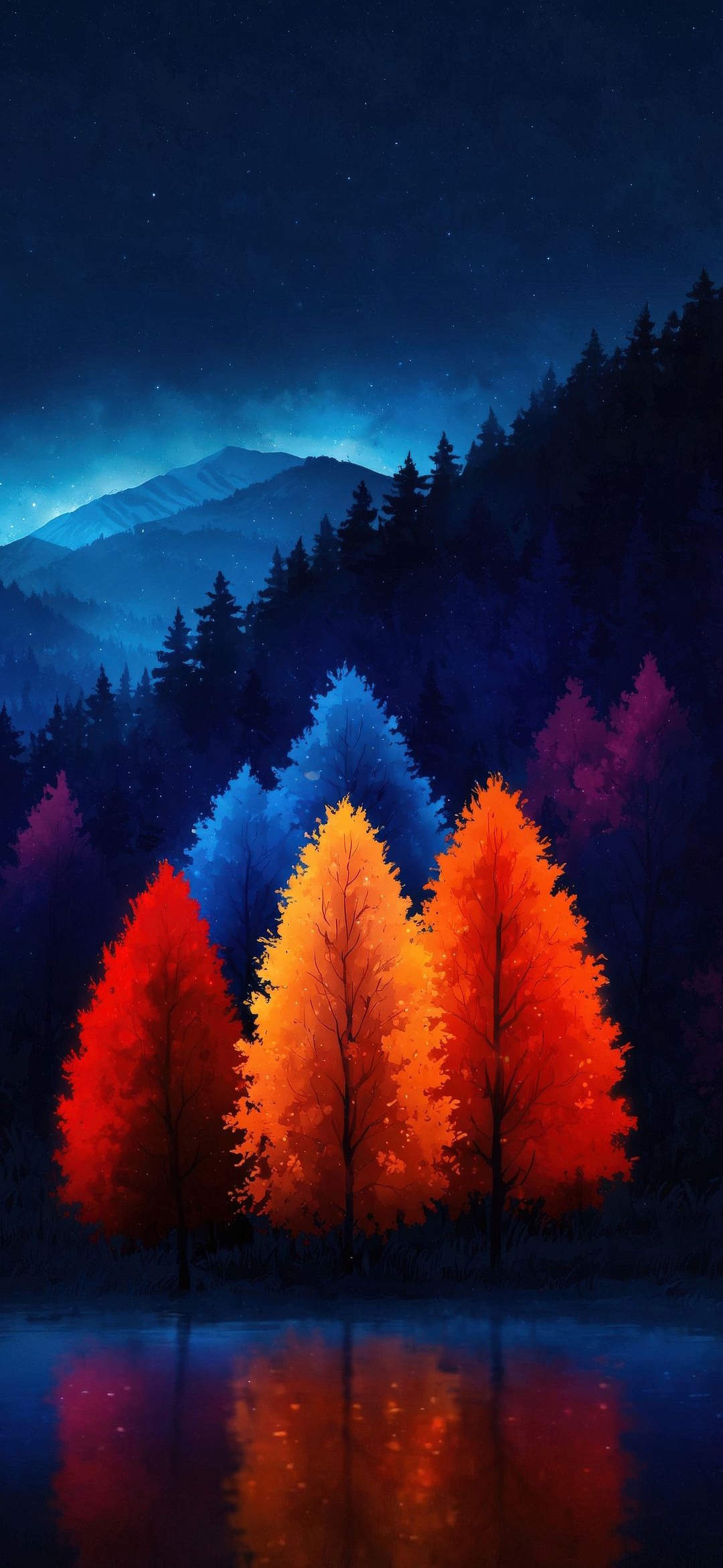 Vibrant Forest Night - fantasy wallpaper for OpersCraft