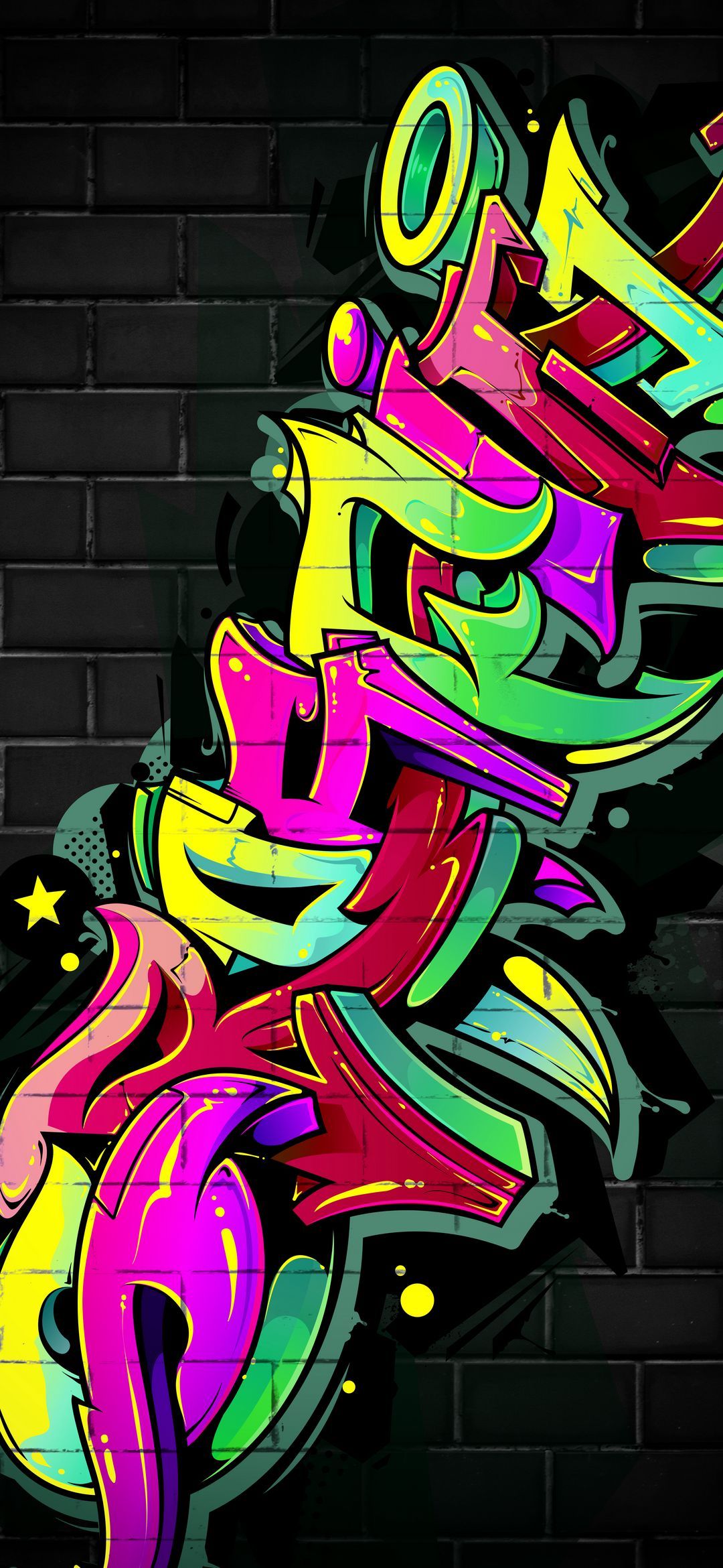 Vibrant Graffiti Brick Wall - graffiti wallpaper for OpersCraft