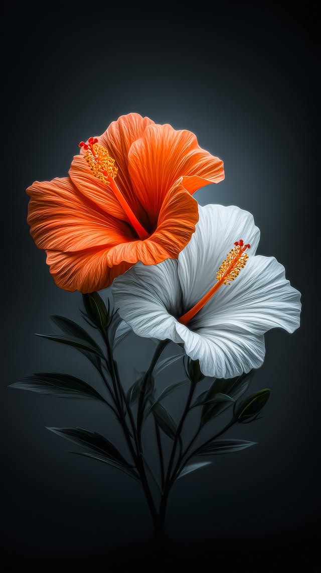 Vibrant Hibiscus Duo - flowers wallpaper for OpersCraft