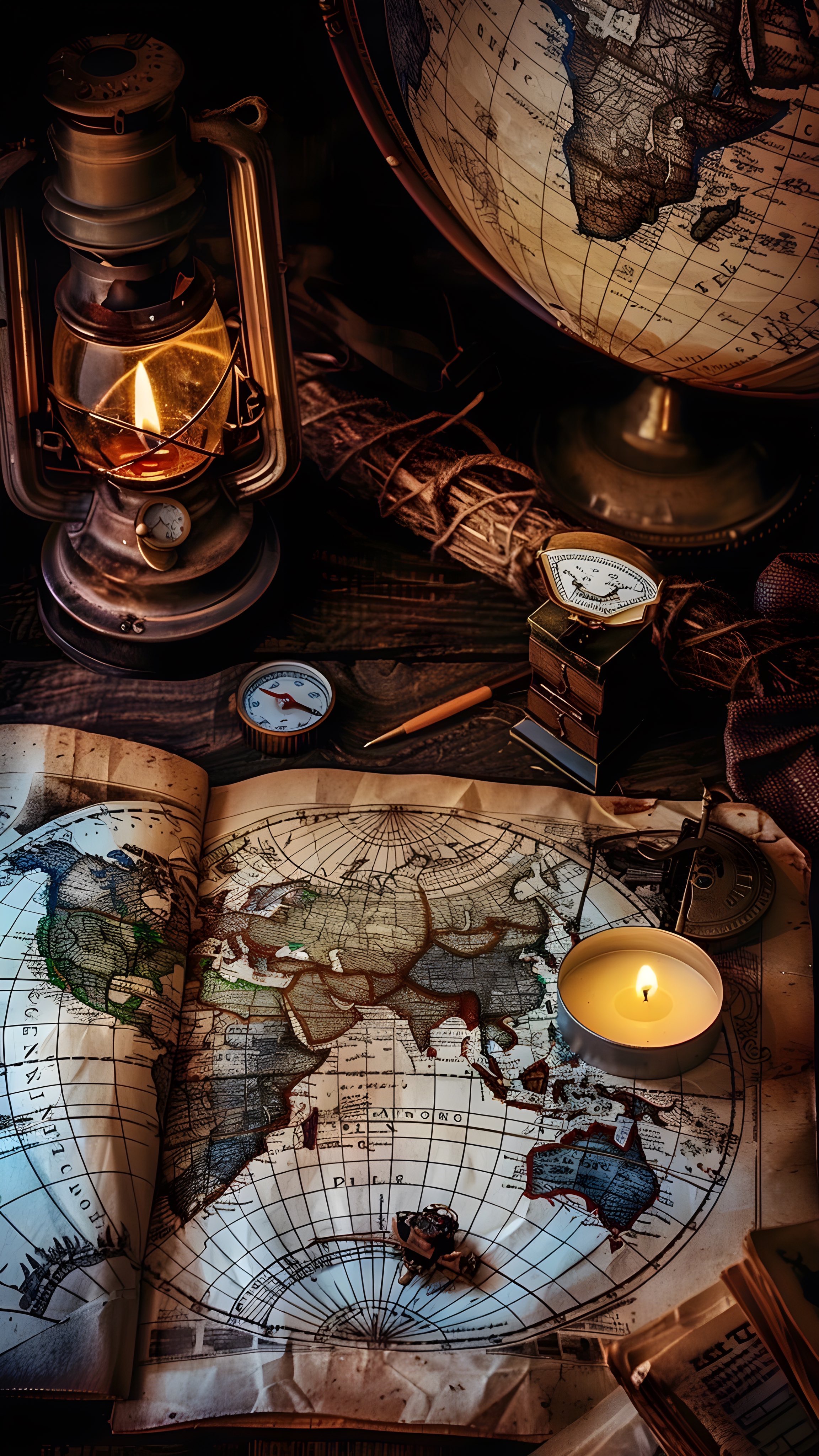 Vintage Explorer's Still Life - vintage wallpaper for OpersCraft