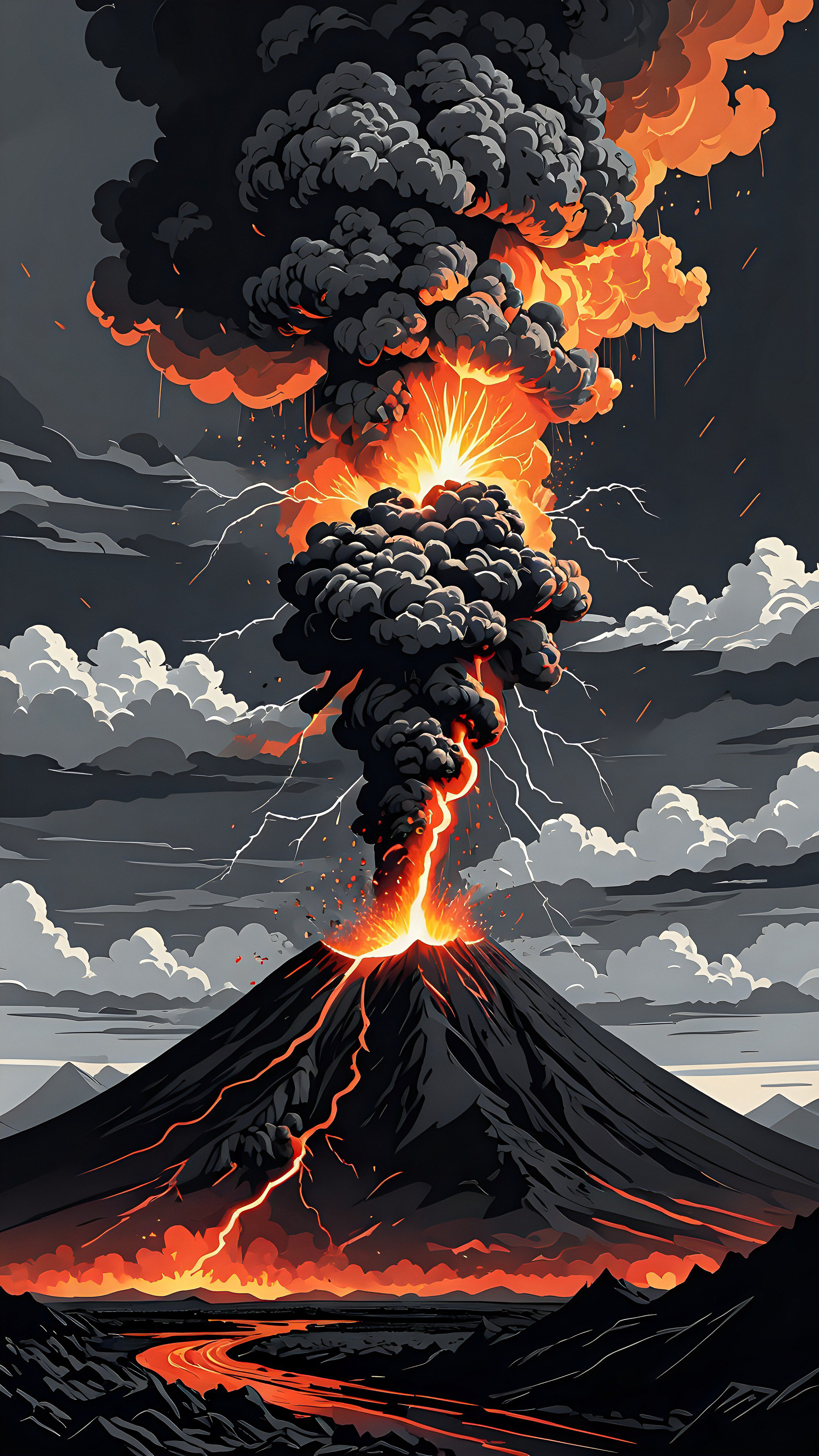Volcanic Eruption Wallpaper Art - nature wallpaper for OpersCraft