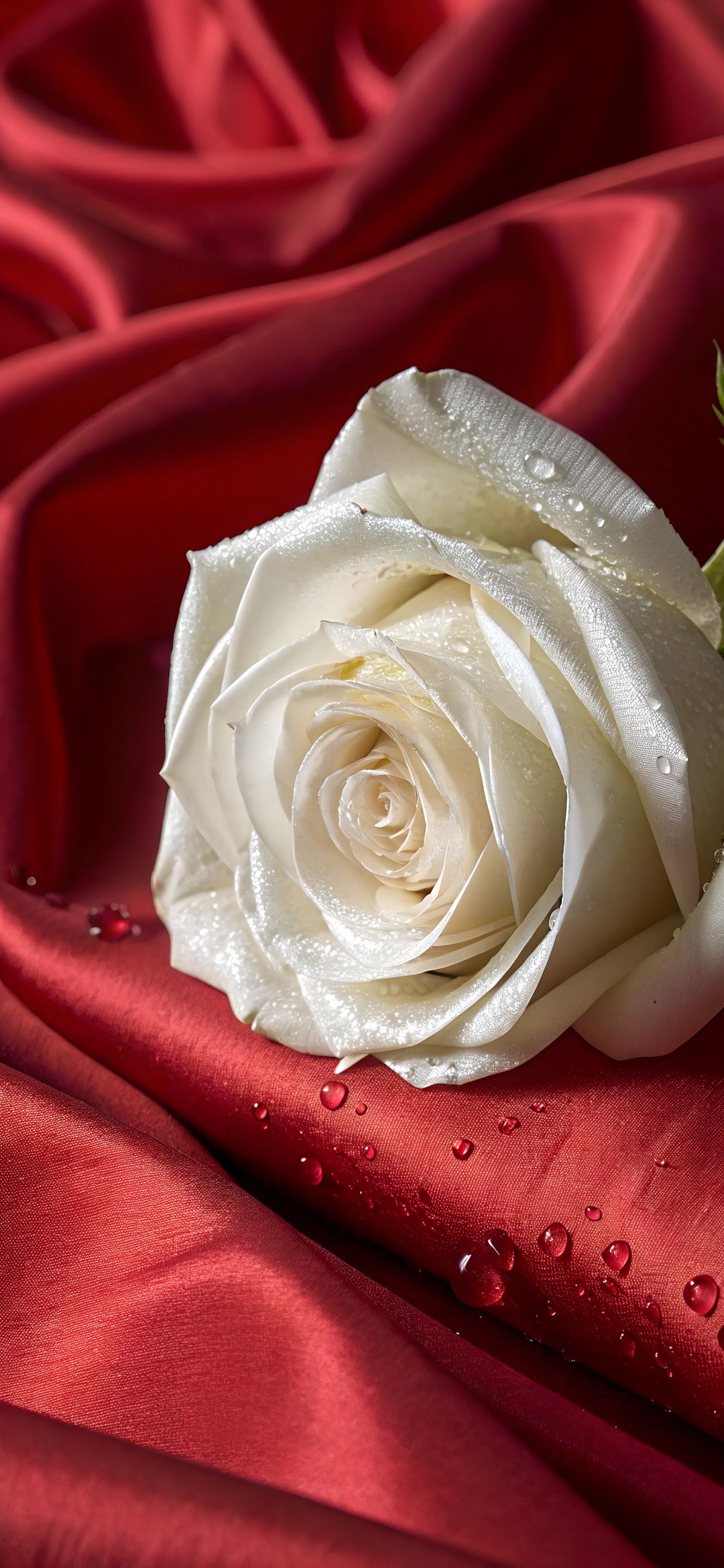White Rose on Red - floral wallpaper for OpersCraft