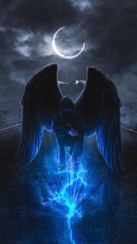 Winged Figure Under Moonlight - fantasy wallpaper for OpersCraft
