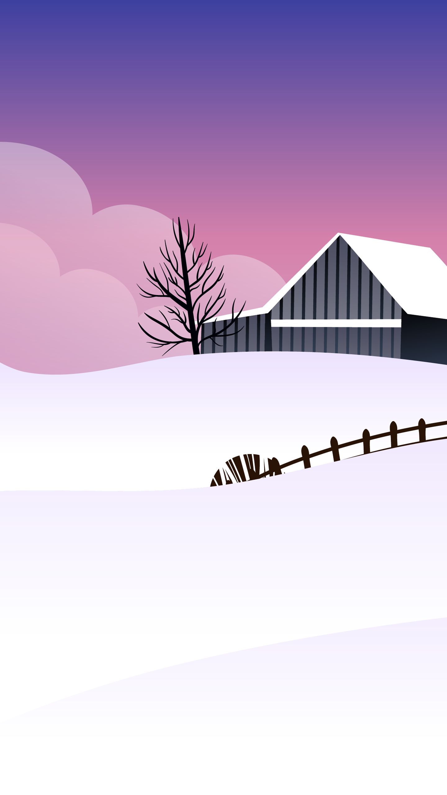 Winter Barn Landscape - winter wallpaper for OpersCraft