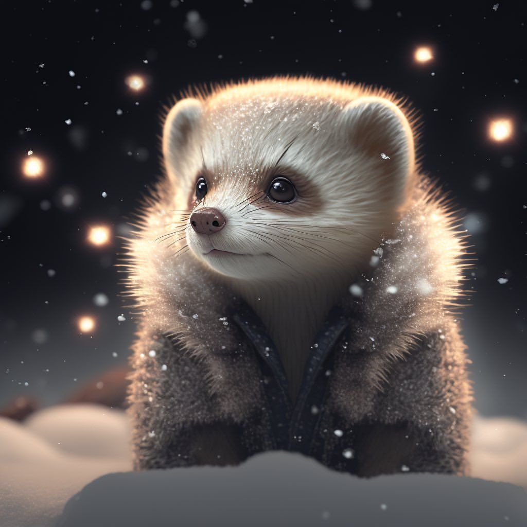Winter Ferret Portrait - animals wallpaper for OpersCraft